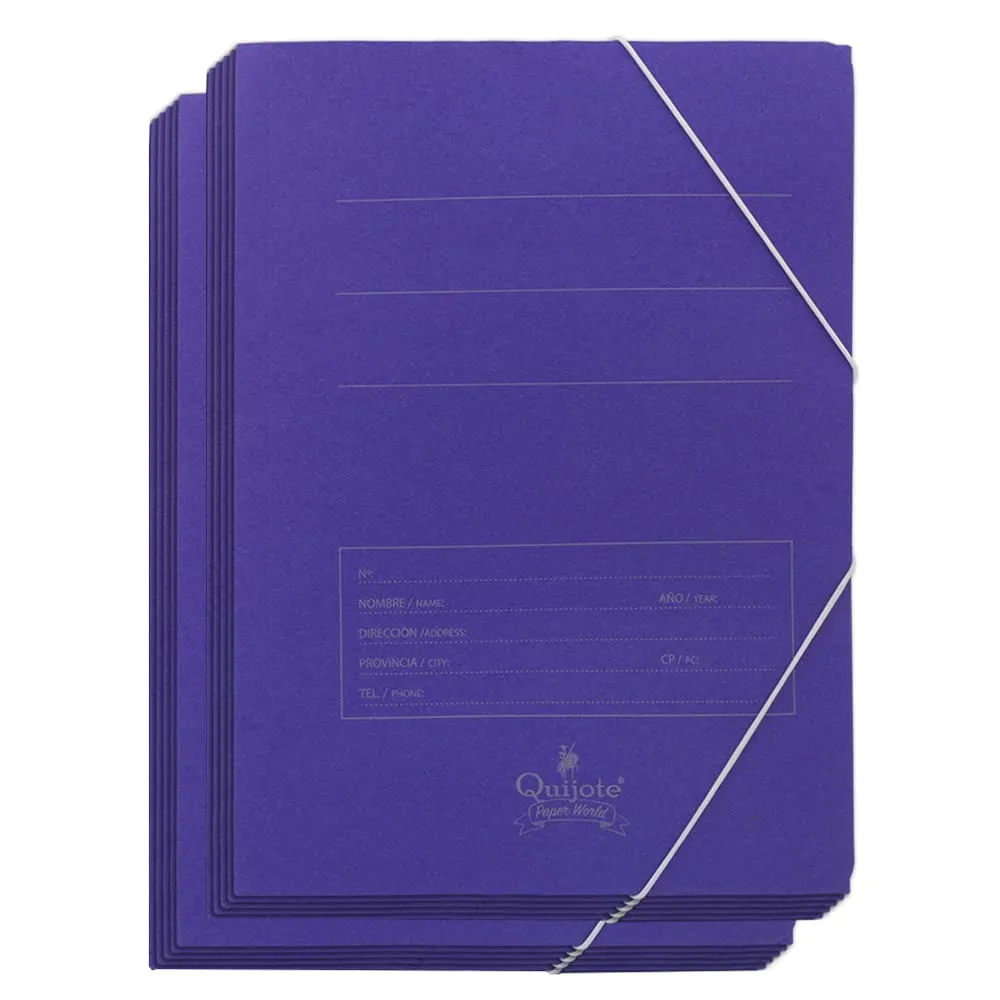 Cartone Starplast - Confezione da 10 cartelline con alette e elastico, formato A4, colore: Blu