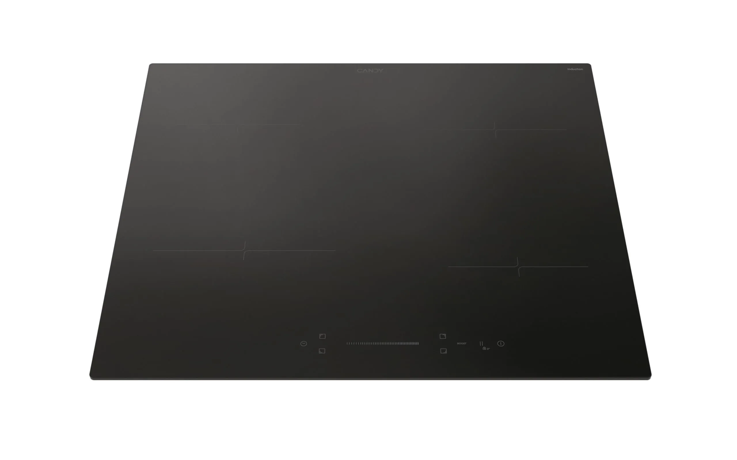 Candy Moderna Piano Cottura a Induzione 4 Fuochi in Vetroceramica, Cottura Rapida con Funzione Booster, Slider Touch Control Intuitivo, Blocco di Sicurezza, 59 x 52 x 5,8 cm, Nero - CI642SCBB