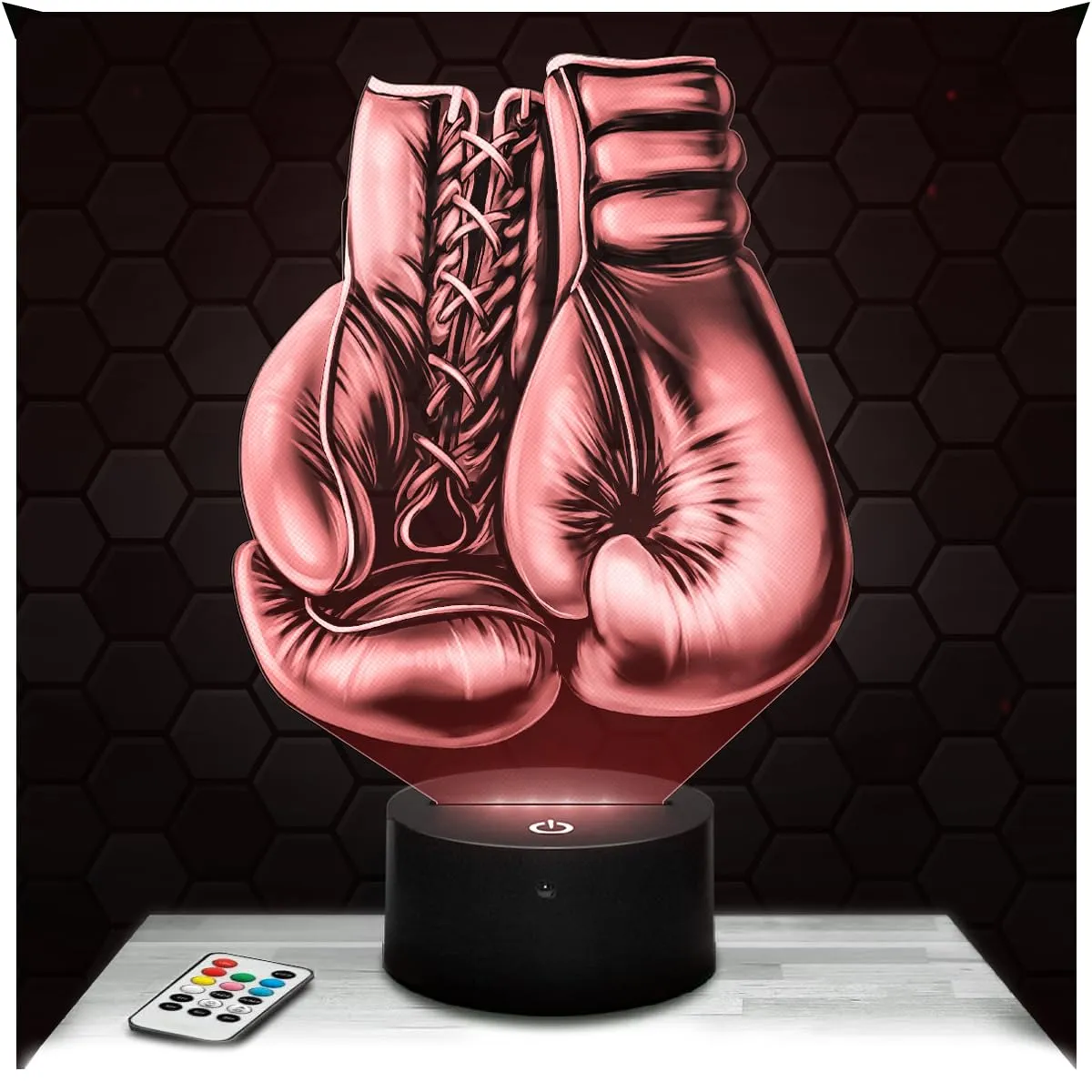 Lampephoto.fr - Lampada 3D di Guanti da Boxe, Decorazione Thai Francese Inglese, Idea Regalo per Uomo, oggetto Guanti da Boxe, Luce Notturna per Adulti, Decorazione per Camera, Idea Regalo, Led TOP
