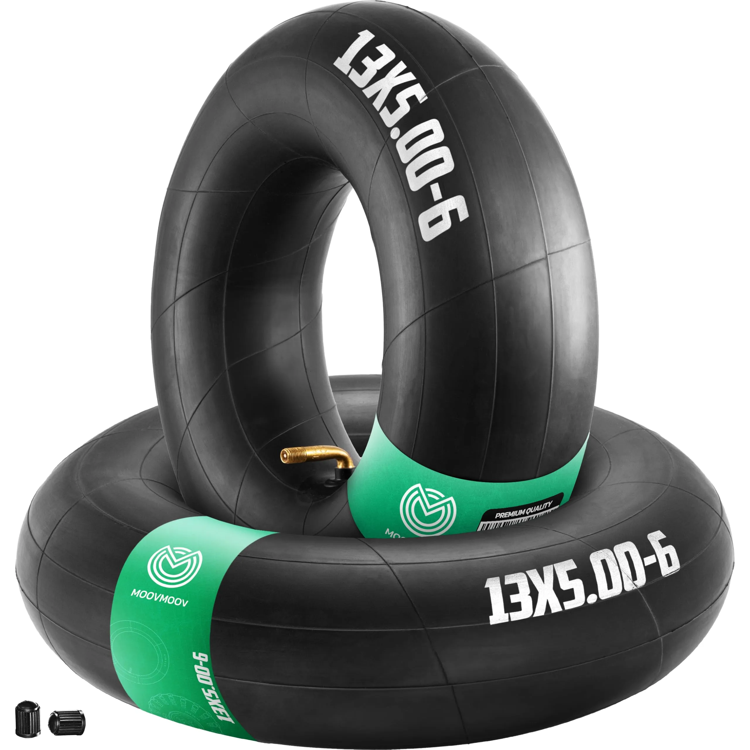 MOOVMOOV Camera d'aria 13x5.00-6 con valvola a gomito TR87 (x2) | tosaerba, carriole, carrelli, rimorchi da giardino, ecc. | Compatibile con pneumatici 13 x 5.00-6/5.30-6", 4.50-6" e 5.30/4.50-6"