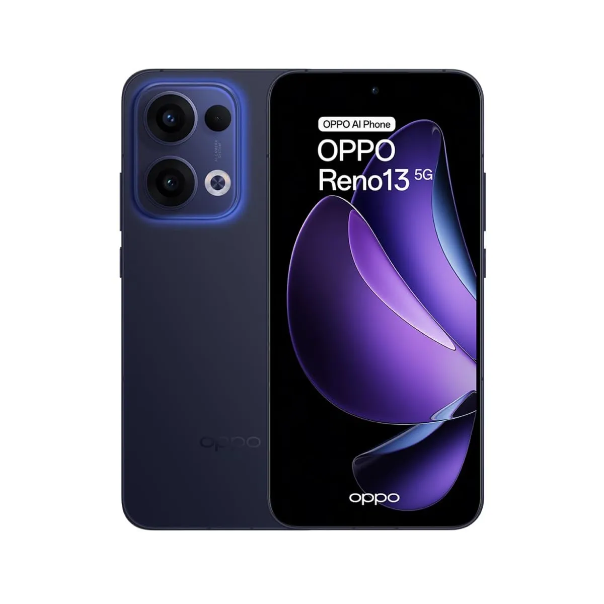 OPPO Reno Reno13 5G AI Smartphone, Tripla fotocamera 50+8+2MP, Selfie 50MP, Display 6.59” 120HZ AMOLED FHD+, 5600mAh, RAM 12GB(Esp4GB/8GB/12GB)+ROM 256GB, [Versione Italia], Luminous Blue