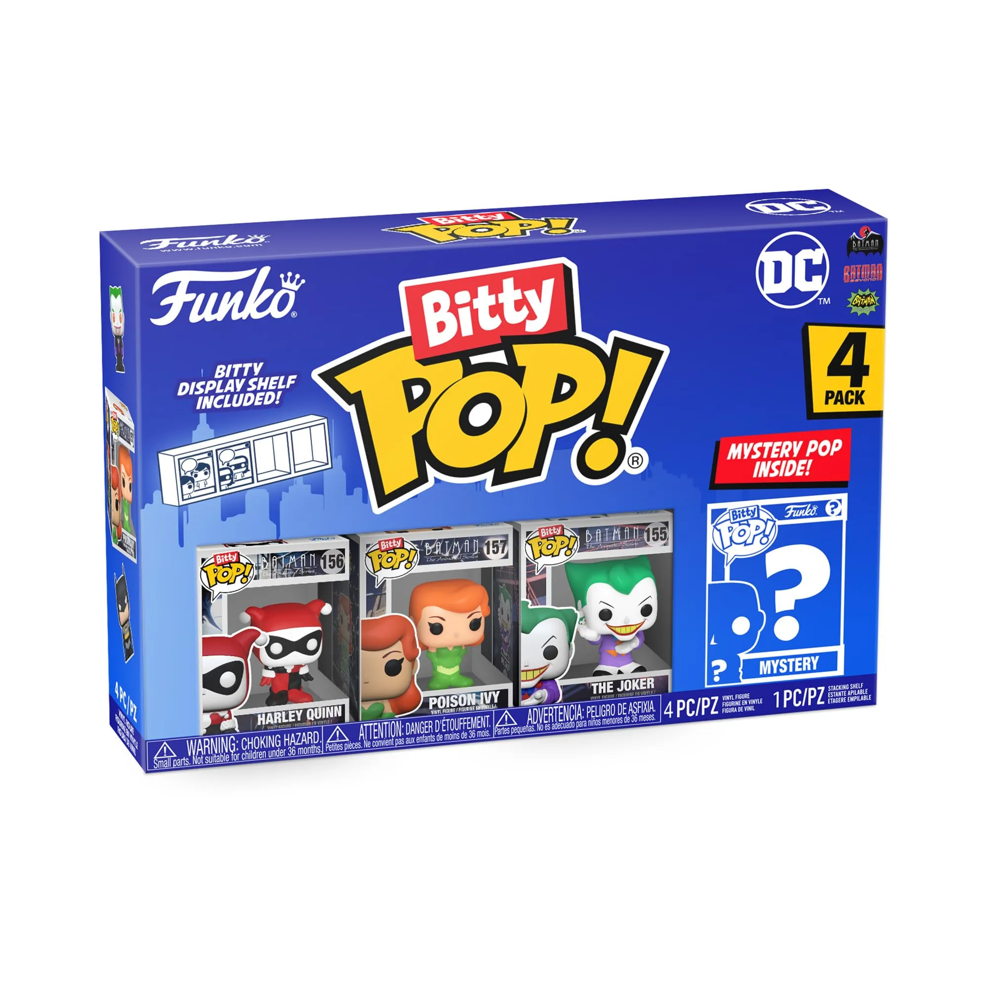 Funko Bitty Pop! DC - Harley Quinn, The Joker, Poison Ivy E una Mini Figura Misteriosa a Sorpresa - 0.9 Inch (2.2 Cm) - DC Comics da Collezione - Ripiano Espositivo Impilabile Incluso