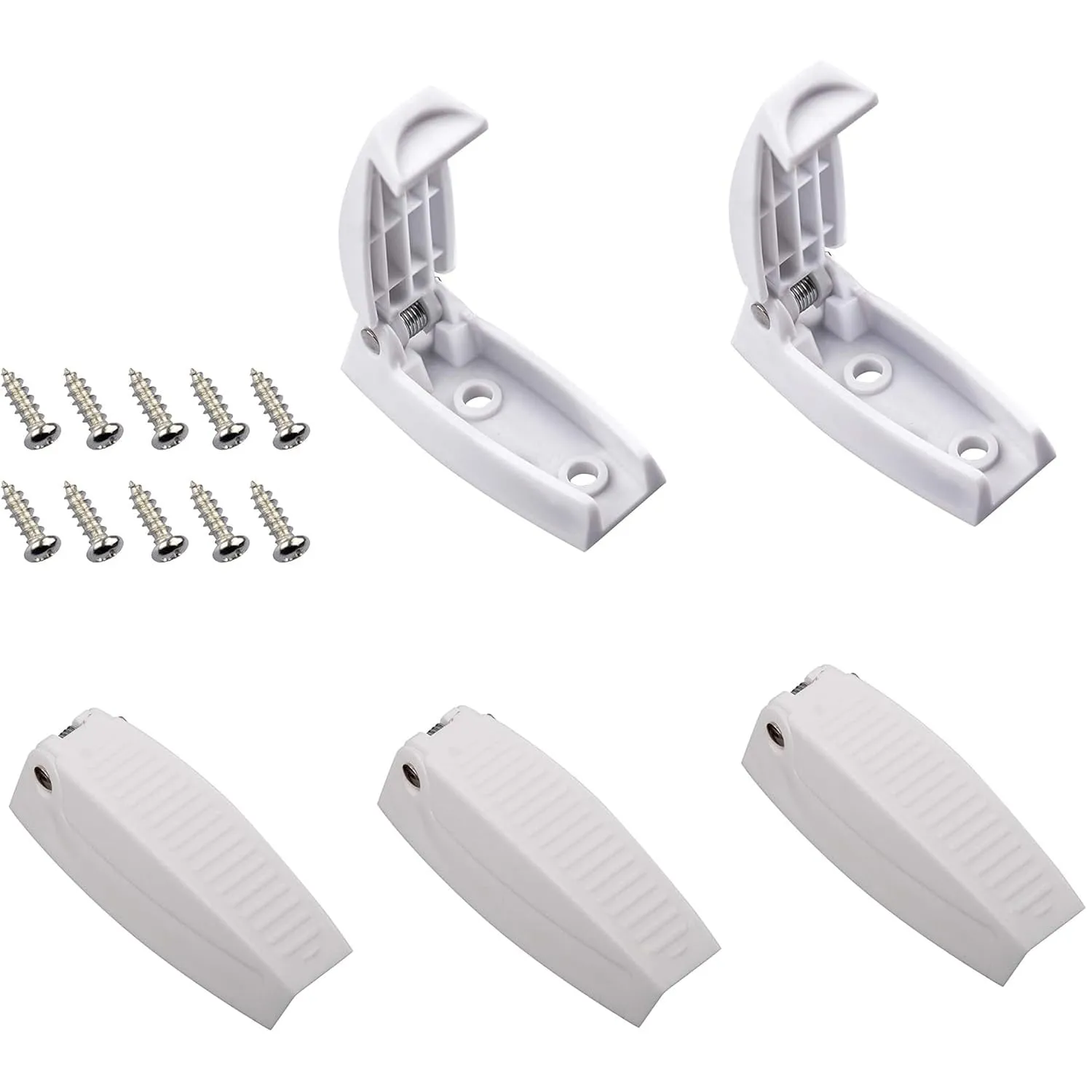 Greluma 5 Pezzi Supporti per Porte RV, fermaporta Bagagli Bianco, Clip per Porte Camper, mantengono Aperta la Porta Bagagli, per Camper, roulotte, Camper