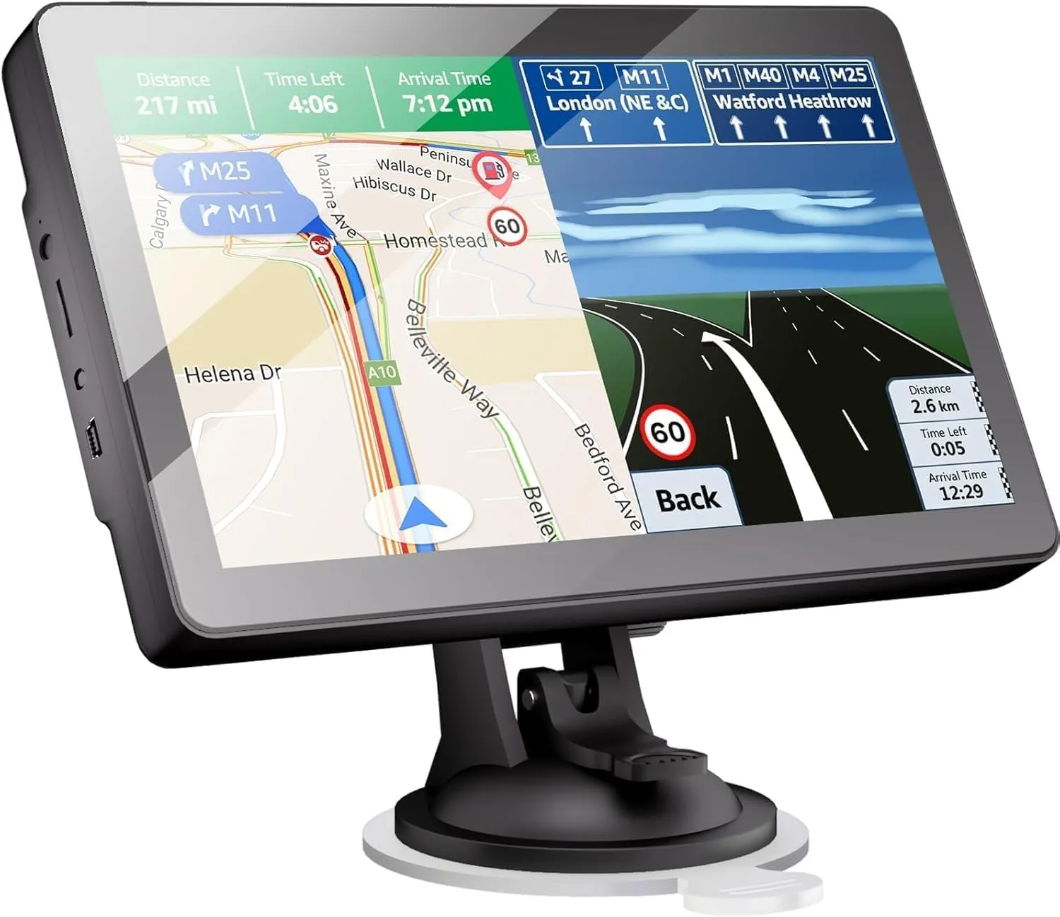 9 Pollici GPS Navigatore Satellitare,Navigatore Camion,Navigatore Auto,Touchsceen Navigatore 8GB+DDR256,con POI Avviso Guida vocale Lane Programma gratuito a vita Aggiornamento EU,per Auto Camion