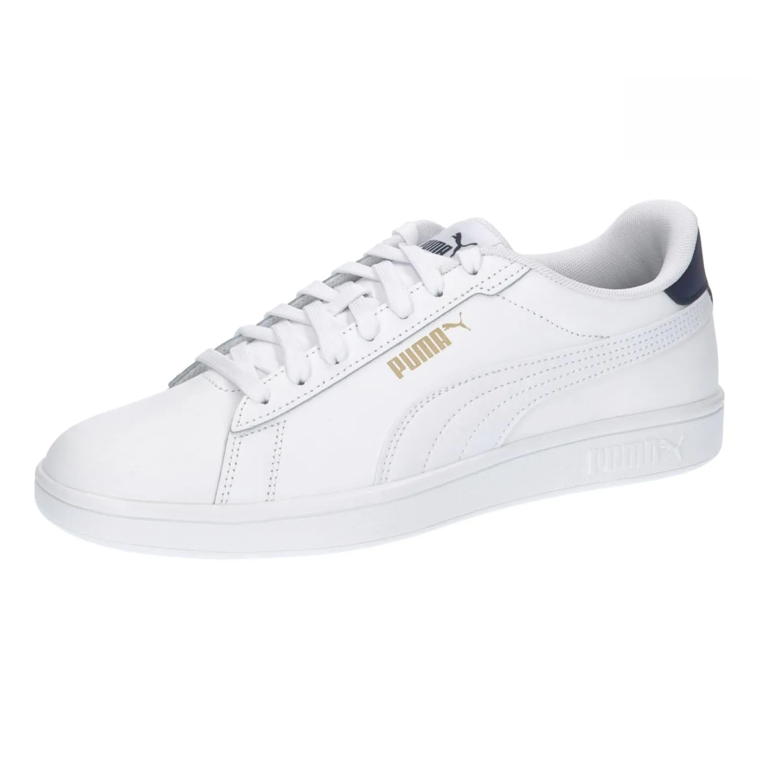 PUMA Smash 3.0 L, Sneaker Unisex-Adulto, Bianco White Navy Gold, 41 EU