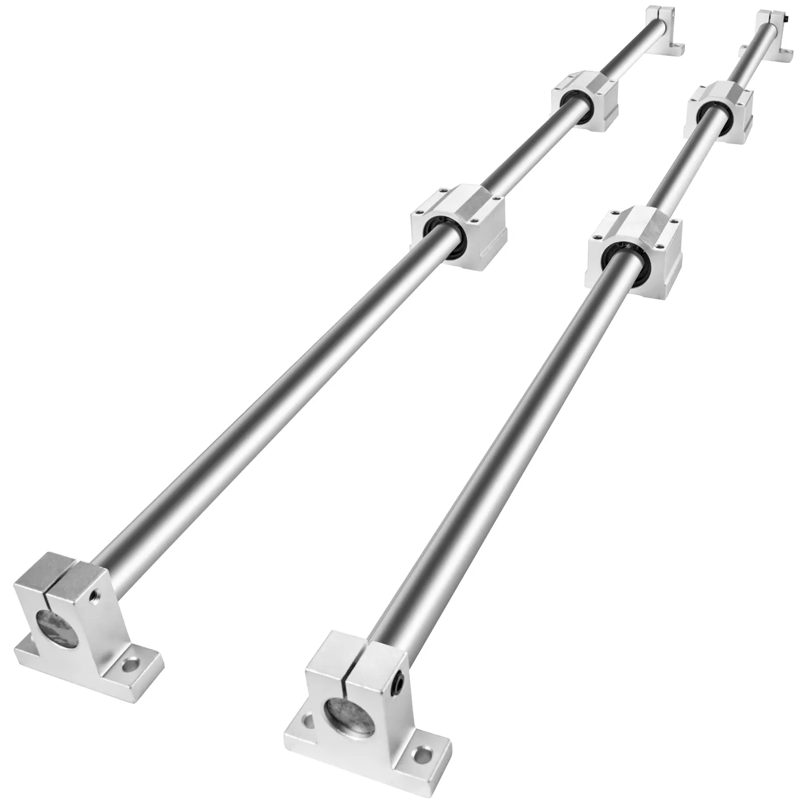 VEVOR Set di guide lineari, SFC20 1.200 mm, 2 guide di scorrimento SFC20 da 39,4 pollici/1.000 mm, 4 blocchi di scorrimento SC20, 4 supporti per guide, guide lineari e kit cuscinetti