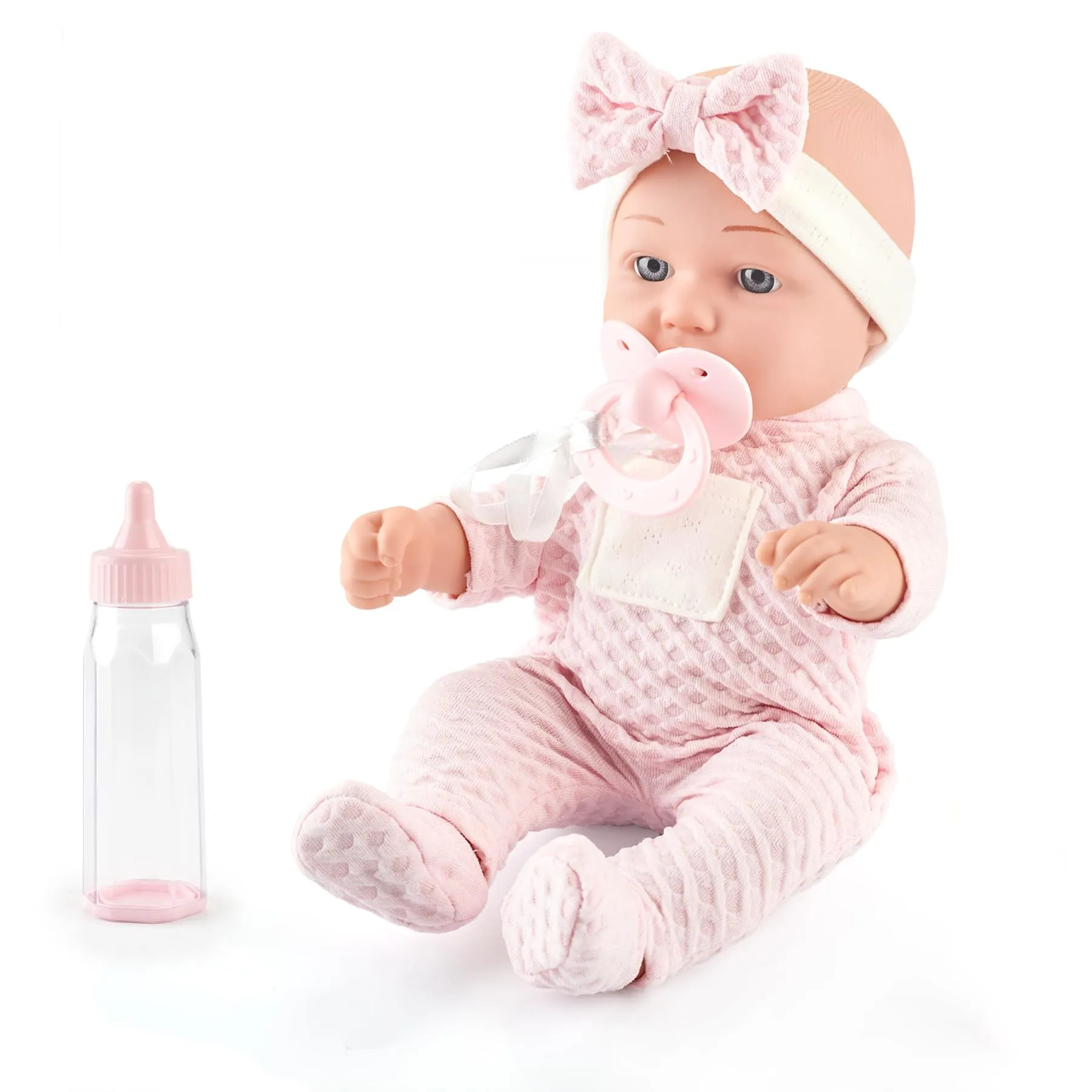 eDollable Set di Bambole Neonato Realistico da 30 cm in Scatola Regalo Include Ciuccio, Biberon e Copertina Morbida, Giocattolo Bambola Neonato per Bambine Piccole