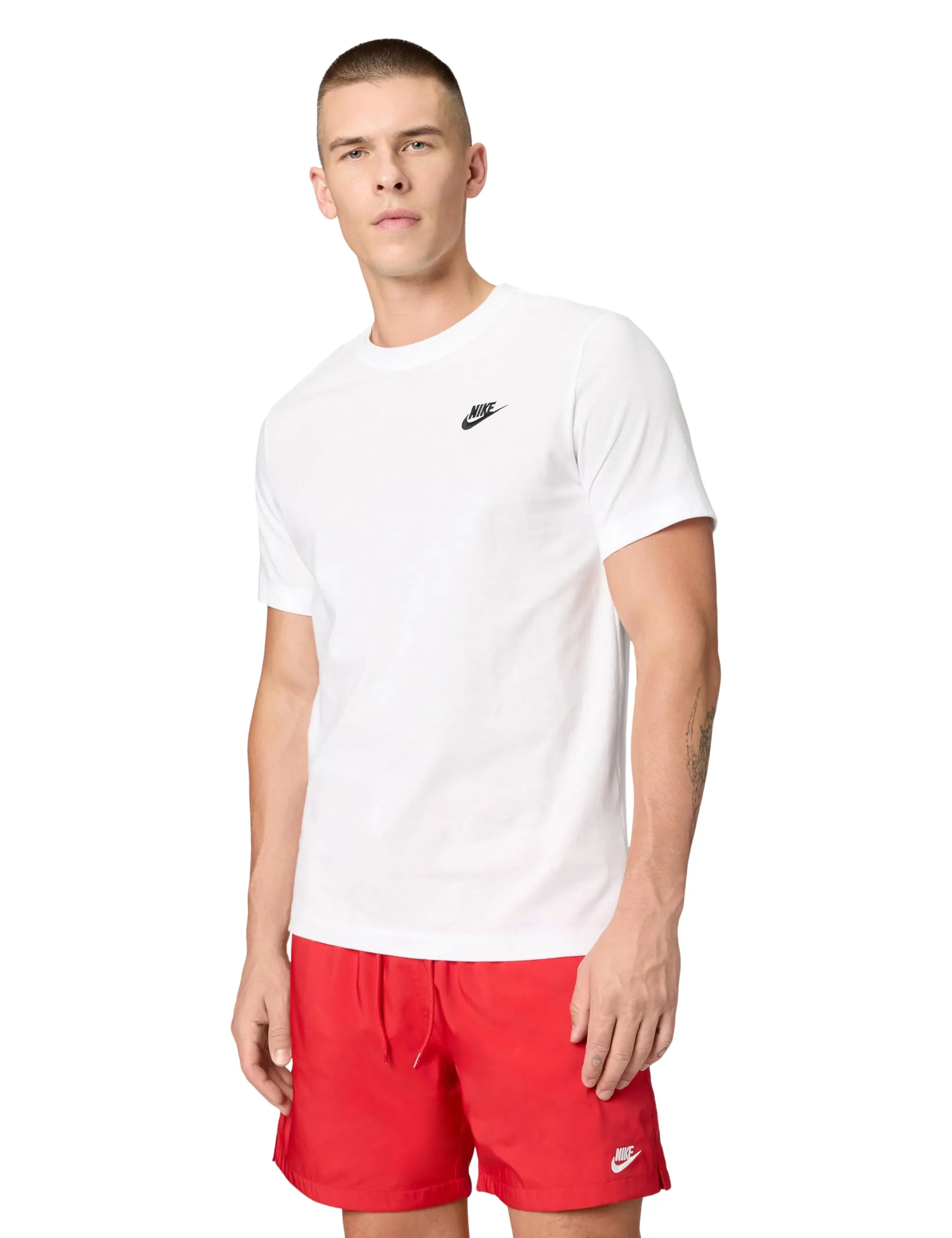 Nike M Nsw Club Tee Maglietta, White Black, S Uomo
