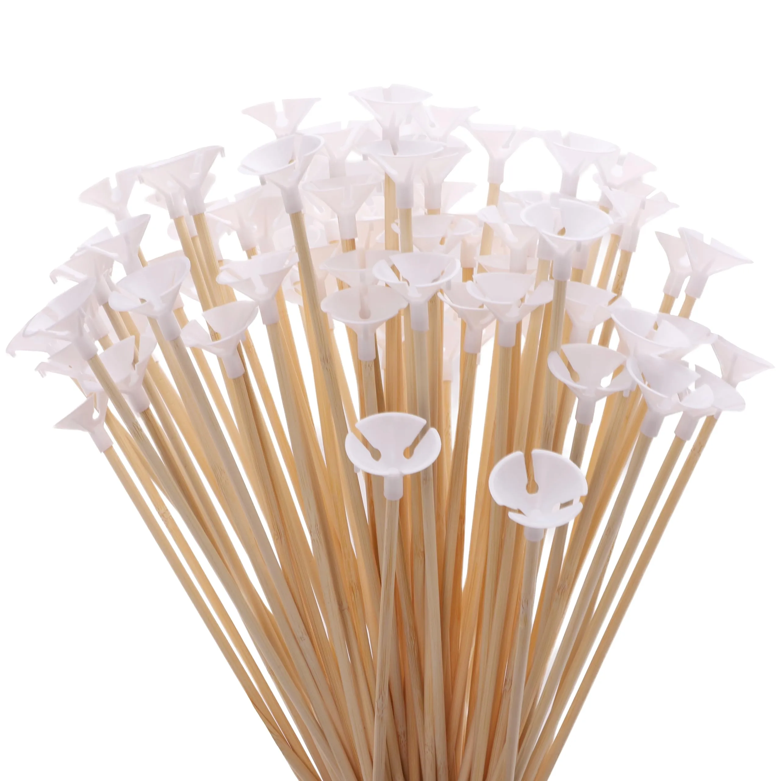 Toyland® Confezione da 100-32 cm (12,5") Bastoncini e bicchieri per palloncini in bambù - Ecologico, riutilizzabile e riciclabile - Decorazione per feste e feste
