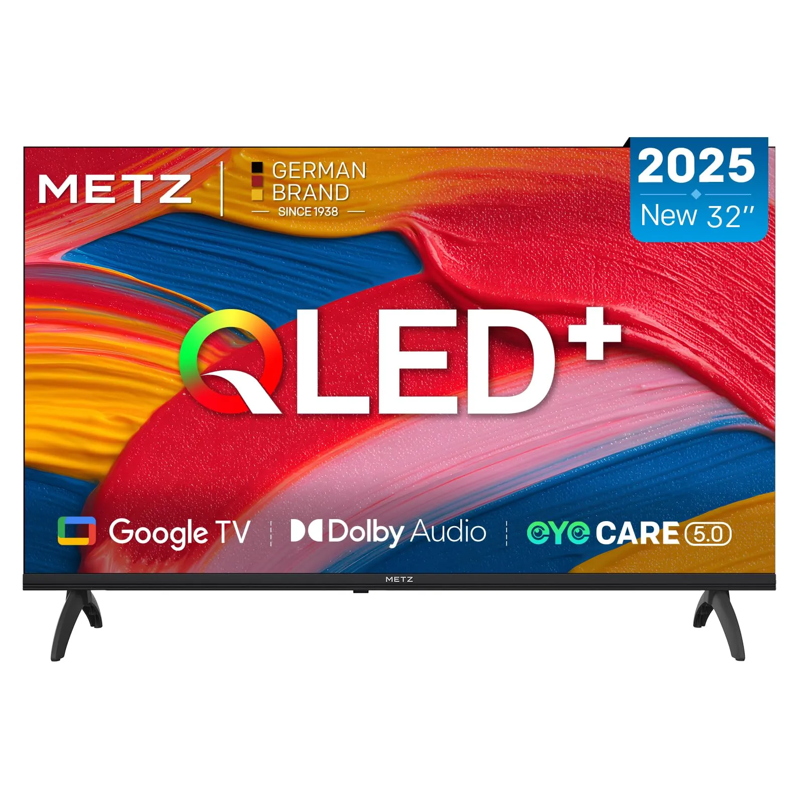 Metz QLED 32 Pollici Smart TV HD, 32MQF7000Z, HDR10, Dolby Audio, Riduzione Luce Blu, Google TV, Googlecast,Tuner DVB-T/T2/C/S/S2/Analogico