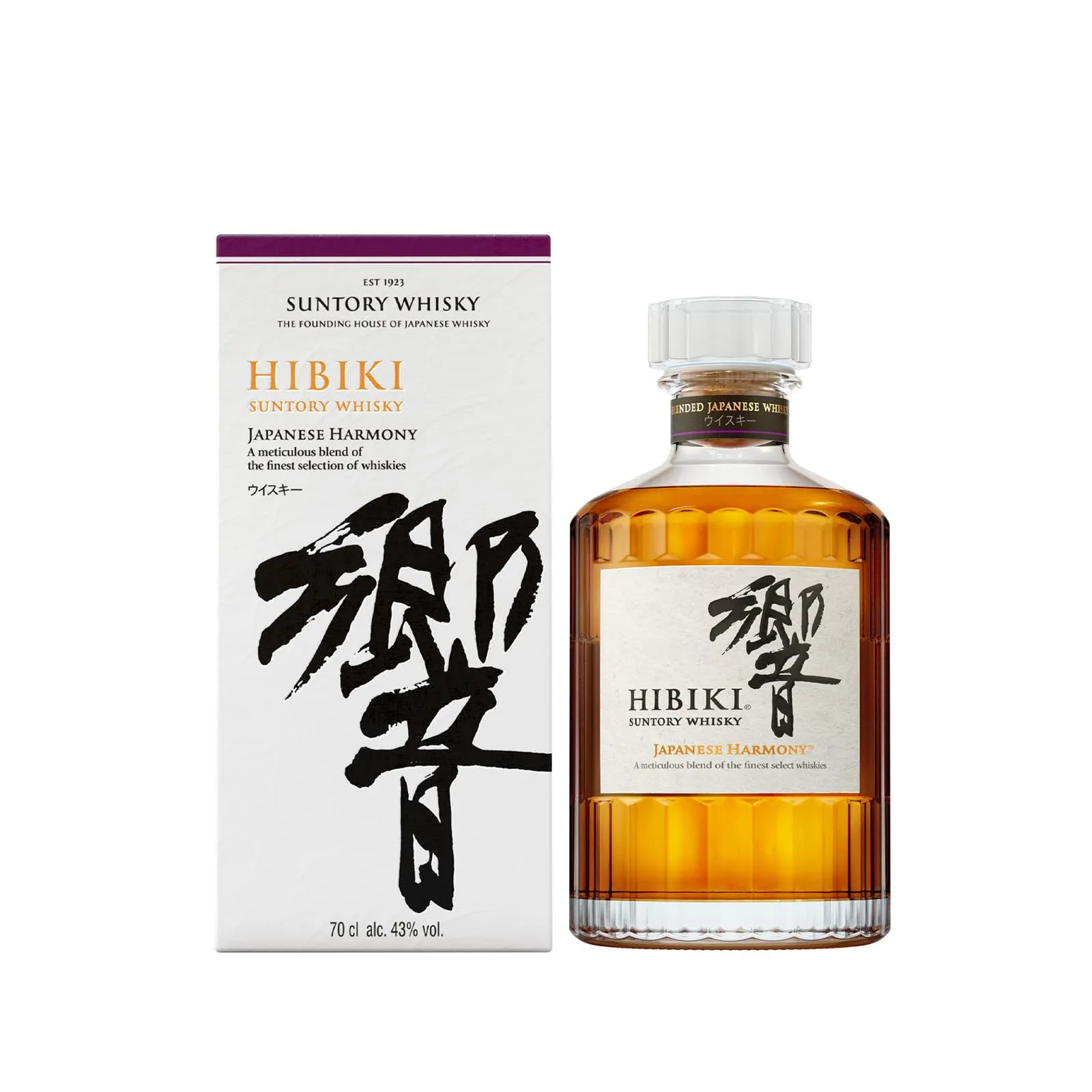 Hibiki, Suntory Whisky Japanese Harmony, da una Raffinata Combinazione dei Più Pregiati Whisky Selezionati, 43° Vol. - Bottiglia da 700ml