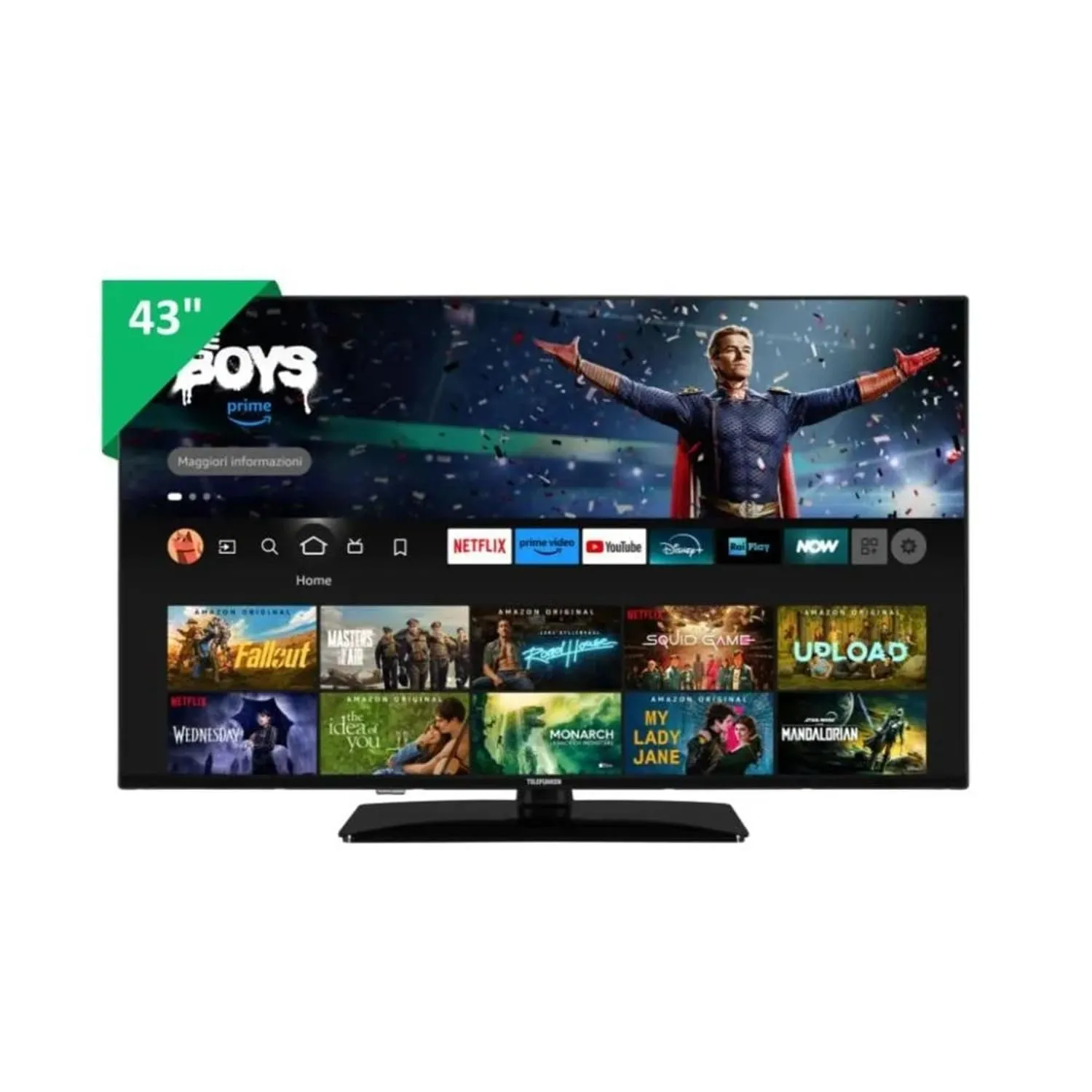 TELEFUNKEN TE40759B50V4F - TV 40 Pollici, Smart TV, DVB-T2, HEVC/H.265, LED, Classe energetica G