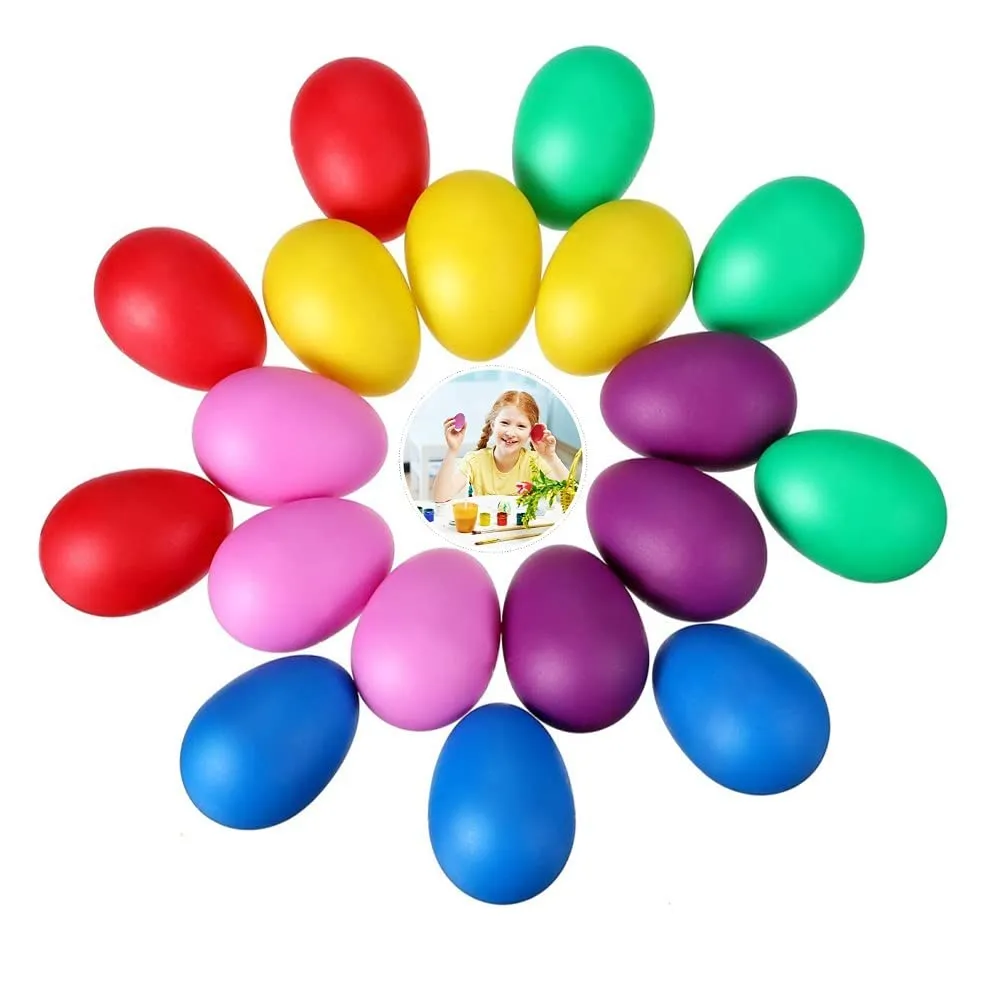 Norhogo 24 pezzi 6 colori uova maracas uova, shaker per uova, ritmo in plastica, uova agitate per bambini e bambini piccoli, per regali di Pasqua