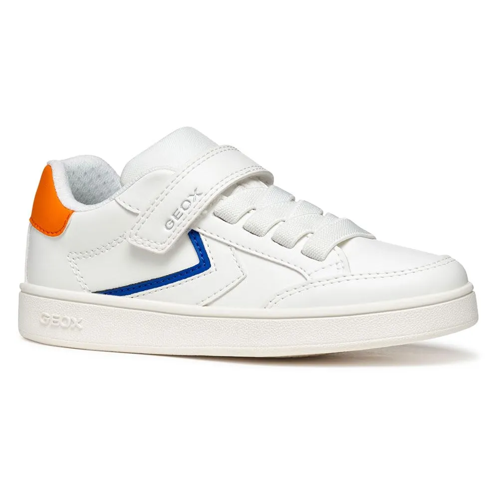 Geox J Eclyper Boy A, Scarpe da Ginnastica Bambini e Ragazzi, White Lt Orange, 35 EU