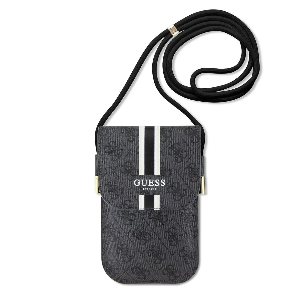 GUESS Custodia GUOWBP4RPSK Nero 4G Stripes, Nero