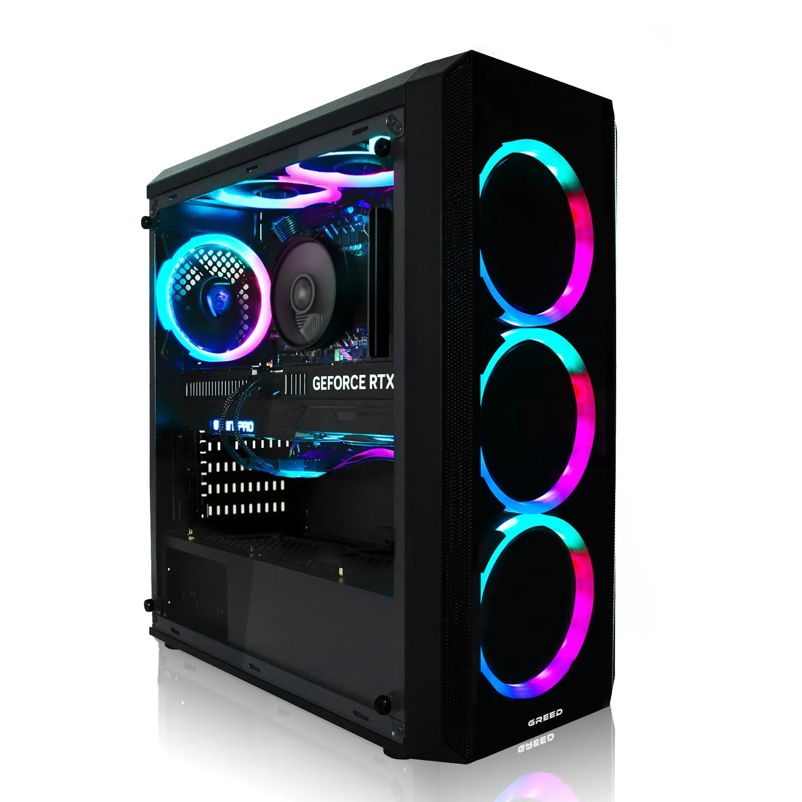 Greed® Mk2 4K High End Gaming PC Raytracing – Core i9 10900F - RTX 4060 – computer/desktop da 5,3 GHz – 32 GB DDR4 RAM – Disco da 1TB SSD – WLAN + W11 Pro