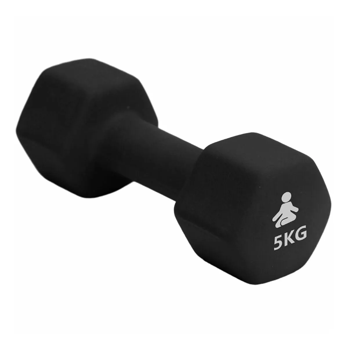 Manubrio Premium 5 kg con rivestimento in neoprene soft-touch e teste esagonali anti-rotolamento (5, Chilogrammi)