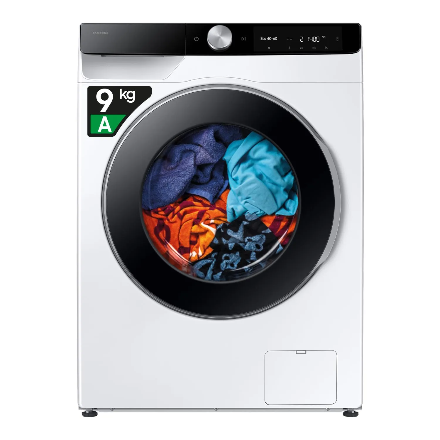 Samsung Lavatrice Slim AI Control WW90DG6G94LK/U3 Libera installazione, 9 Kg, Wifi, Ecodosatore, AI Energy Mode, Carica Frontale, Corpo: Bianco, Oblò e Pannello: Nero, 59,5l x 85h x 46,5p cm