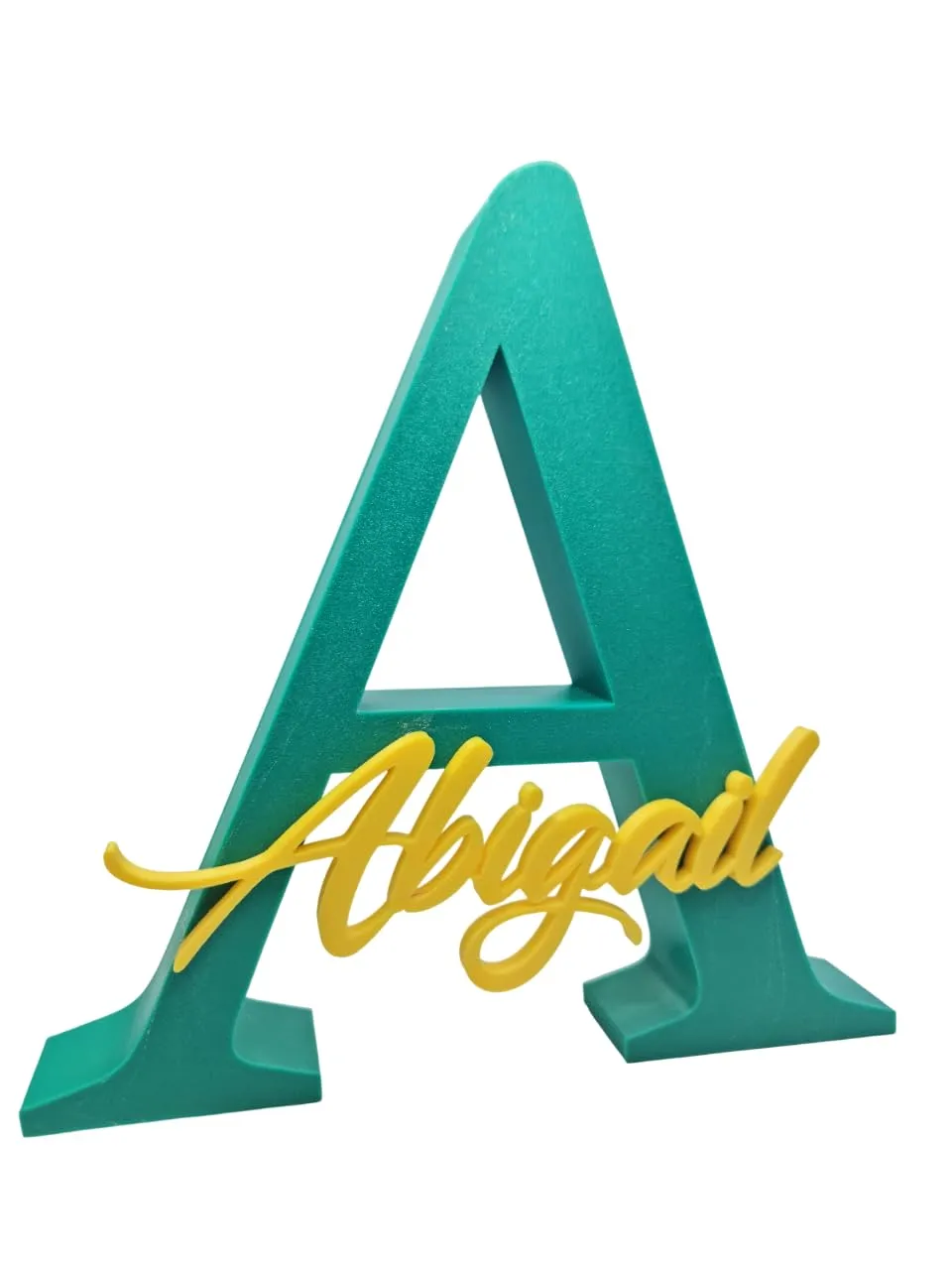 Lettera con nome decorativa personalizzata da appoggiare, stampata in 3D – Decorazione per cameretta o evento, stanza per bambini, regalo per compleanno, battesimo, 18 anni, festa (22x20x4 cm)