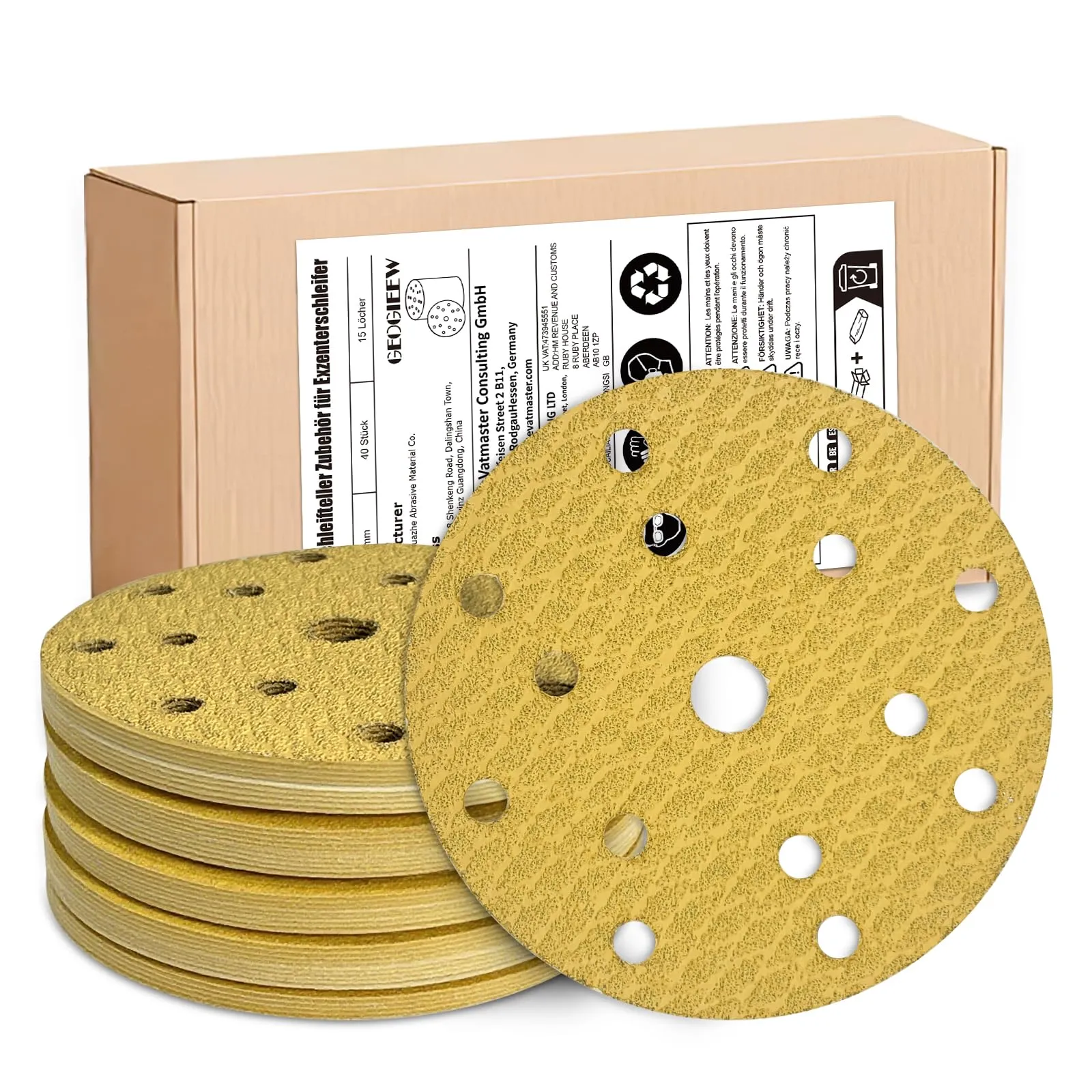 50 Pz Dischi Abrasivi 150 mm Grana 40/80/120/180/320, Carta Vetrata per Levigatrice Orbitale con Ceramica Allumina - Legno/Metallo/Vernici, Base Lattice Antistrappo per Artigiani e Fai Da Te