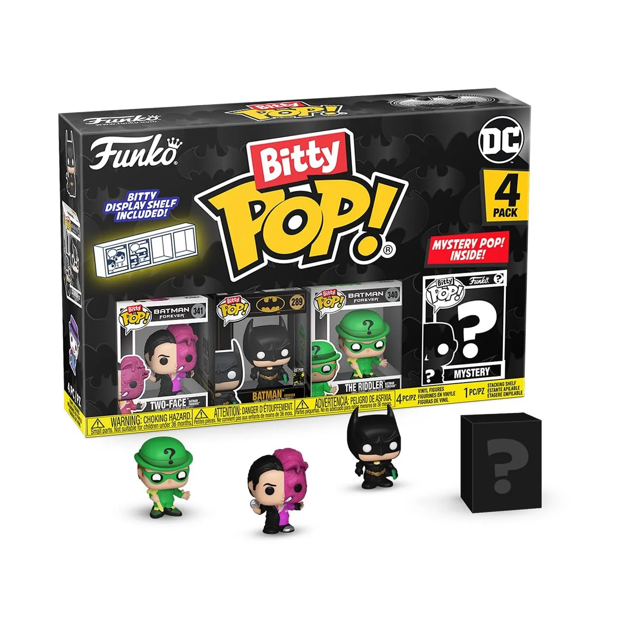 Funko Bitty Pop! Batman 85th - Two Face 4PK E una Mini Figura Misteriosa a Sorpresa - 0.9 Inch (2.2 Cm) - DC Comics da Collezione - Ripiano Espositivo Impilabile Incluso - Idea Regalo