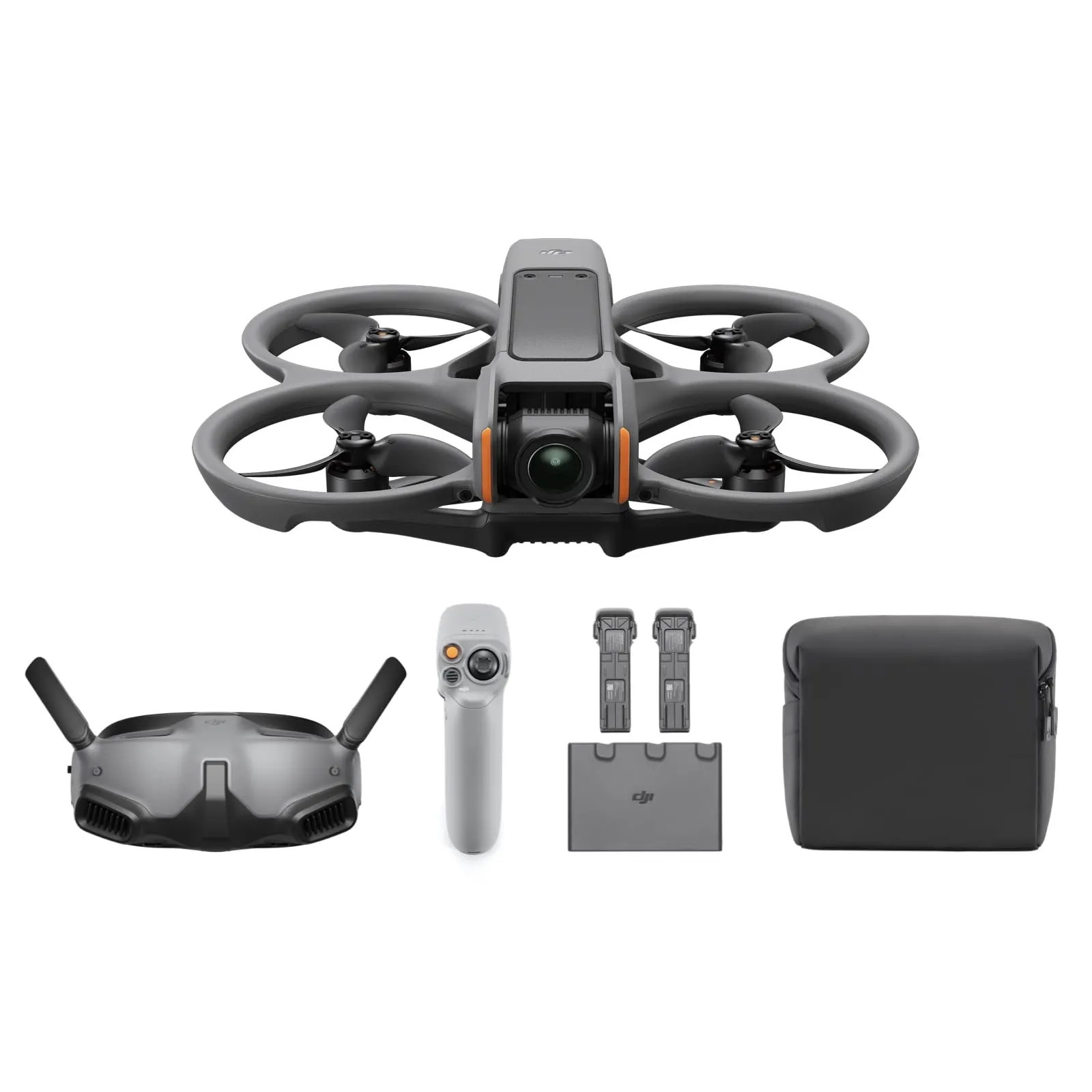 DJI Avata 2 Combo Explorer (tre batterie), drone FPV con fotocamera 4K, esperienza immersiva, paraeliche integrati, FOV da 155°, drone con fotocamera con Goggles Integra e RC Motion 2