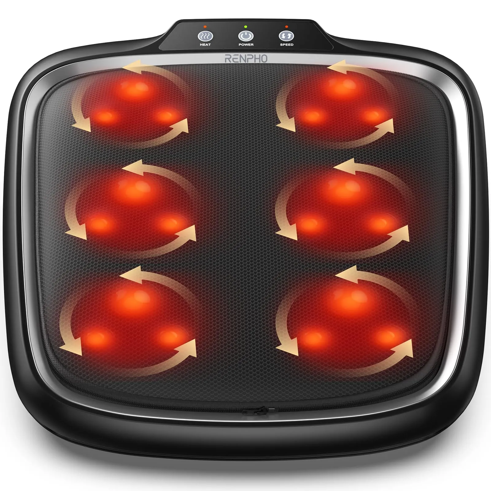 RENPHO Massaggiatore con calore, Macchina per Massaggiatore Elettrico per Piedi Shiatsu per Schiena per Impastare a Caldo per Gambe