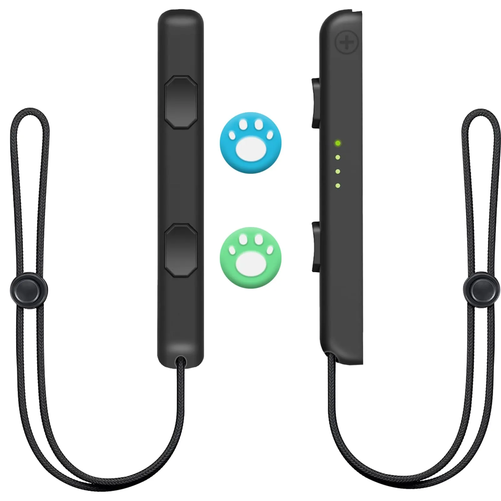 2 Pezzi Cinturino da Polso per Gamepad per Switch, Sostituzione per le Cinghie del Controller con 2 Cappucci per Joystick Compatibili con gli Accessori del Controller Switch
