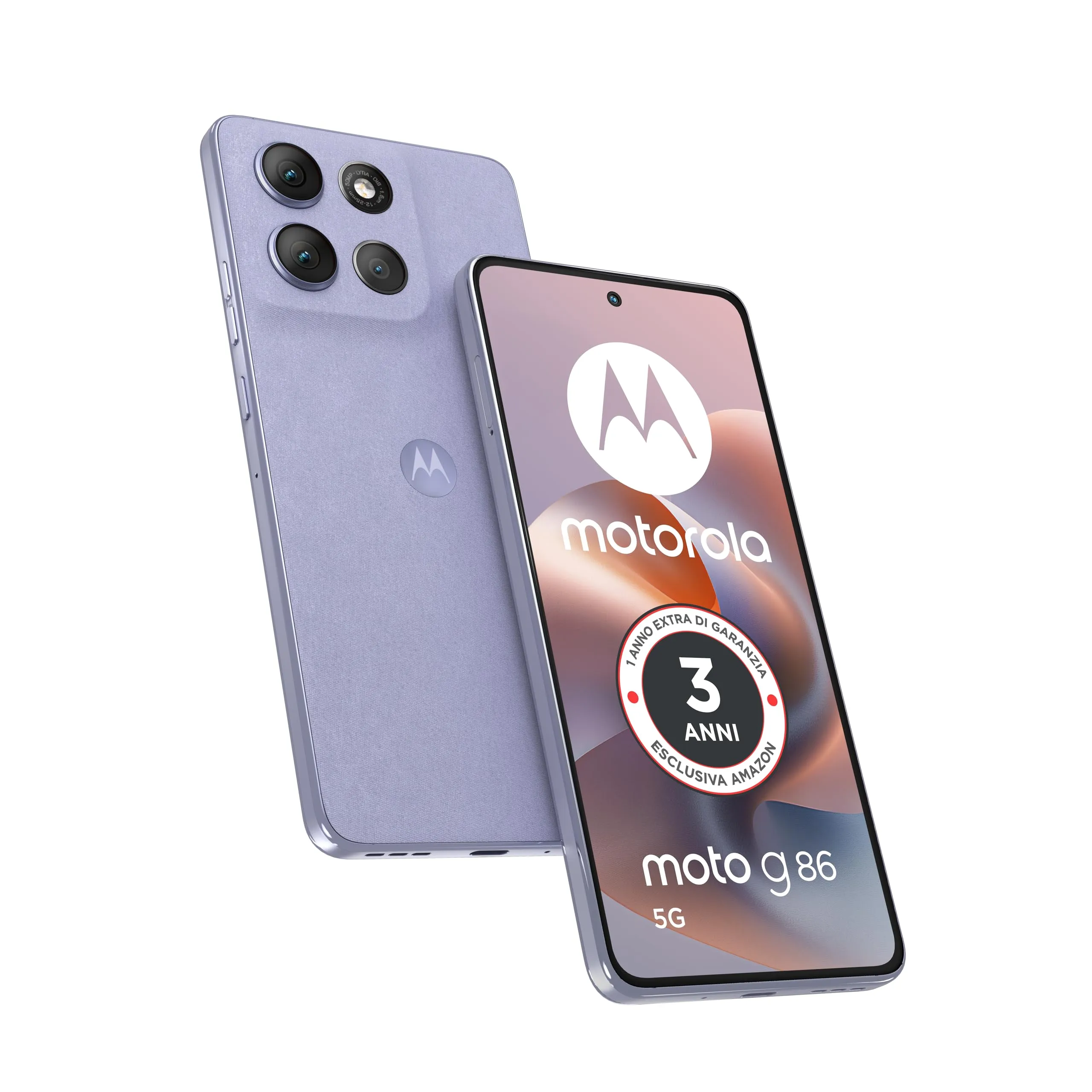 Motorola moto g86 con 1 anno extra di garanzia (8/256GB, Fotocamera 50MP + flicker cam, Display 6.67" pOLED 120Hz, batteria 5100mAh, MediaTek Dimensity 7300, Android 15), Cosmic Sky