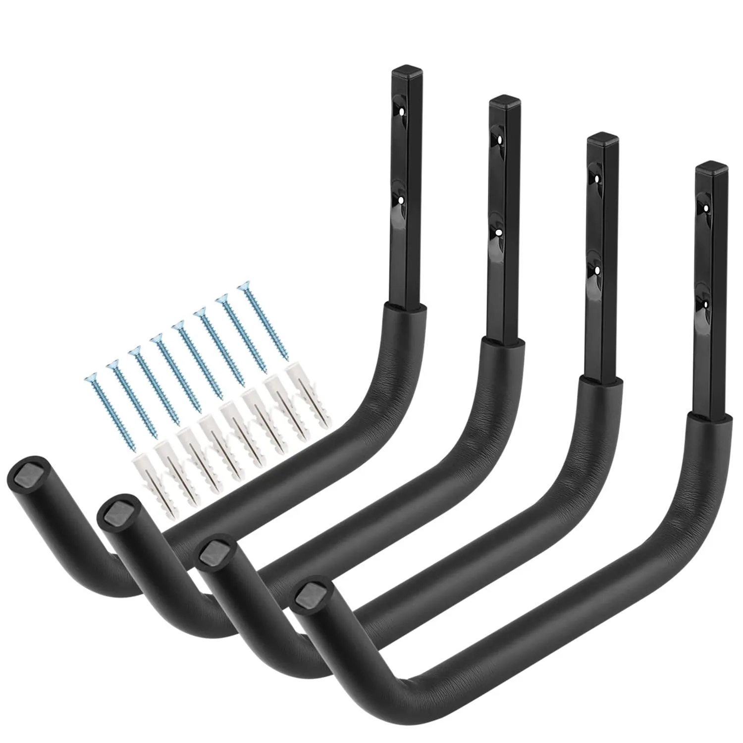 Ganci resistenti per kayak da interni, 38,8 cm, montaggio a parete, 2 paia di supporti per canoa, per paddle, scale, tavole da surf, snowboard (38,8 cm)