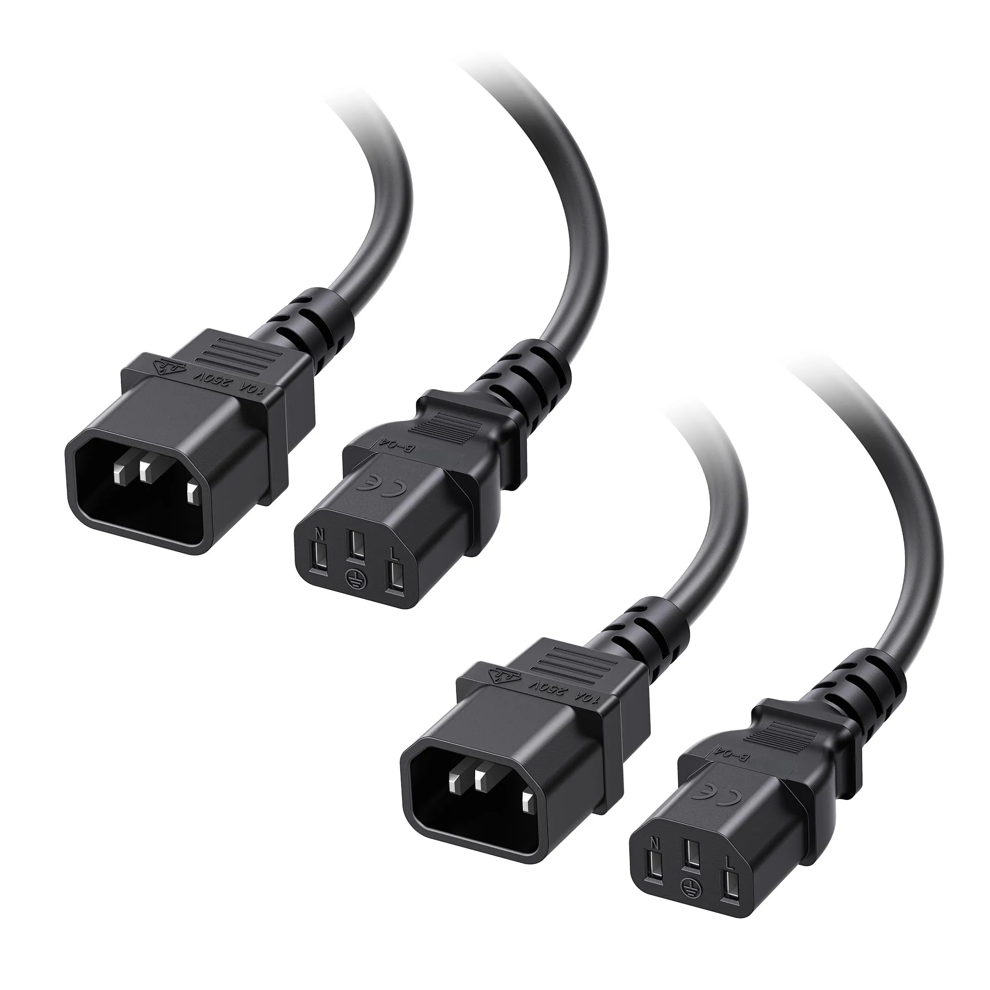 Cable Matters Cavo di prolunga da computer a PDU (C13 a C14), confezione da 2 pezzi, prolunga da 2 m (cavo di alimentazione PDU da IEC C14 a IEC C13)