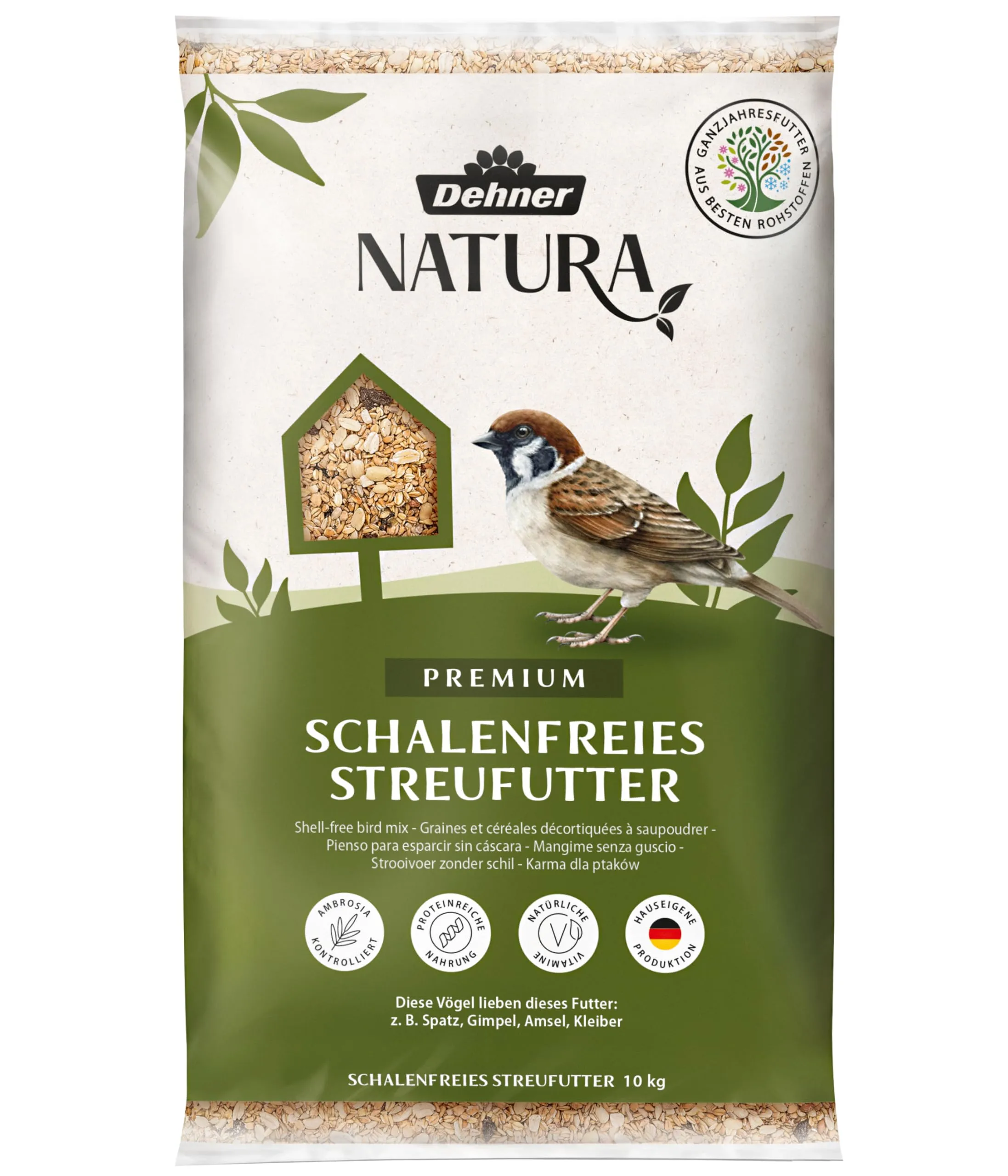 Dehner Natura, Mangime per uccelli selvatici, senza guscio, 10 kg