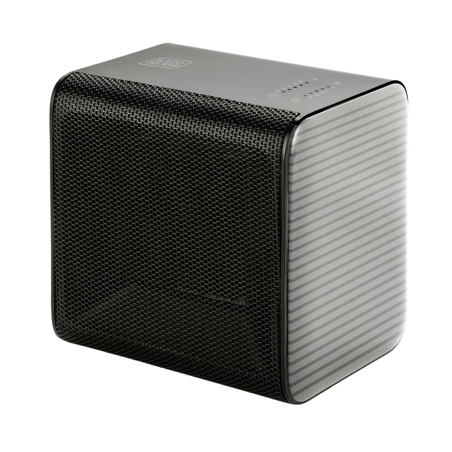 BLACK+DECKER BLACK + DECKER BXSH1800E - Stufa elettrica in ceramica 1800W, 2 potenze di riscaldamento, sistema PTC, Superficie fino a 18m2, Timer, Temperatura regolabile, Nero