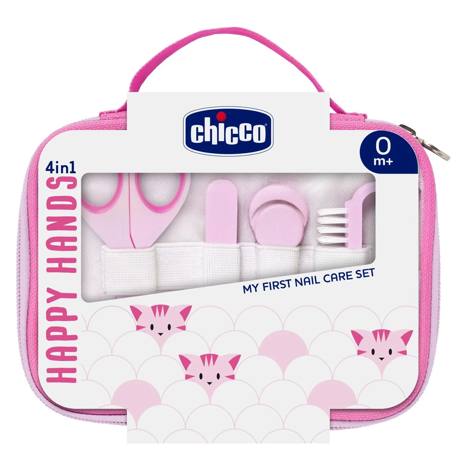Chicco Set Manicure Bambina, Con Forbicine, Limetta in Cartone, Tagliaunghie, Spazzolino per Unghie, Idea Regalo Bimba, Rosa, 0 Mesi+