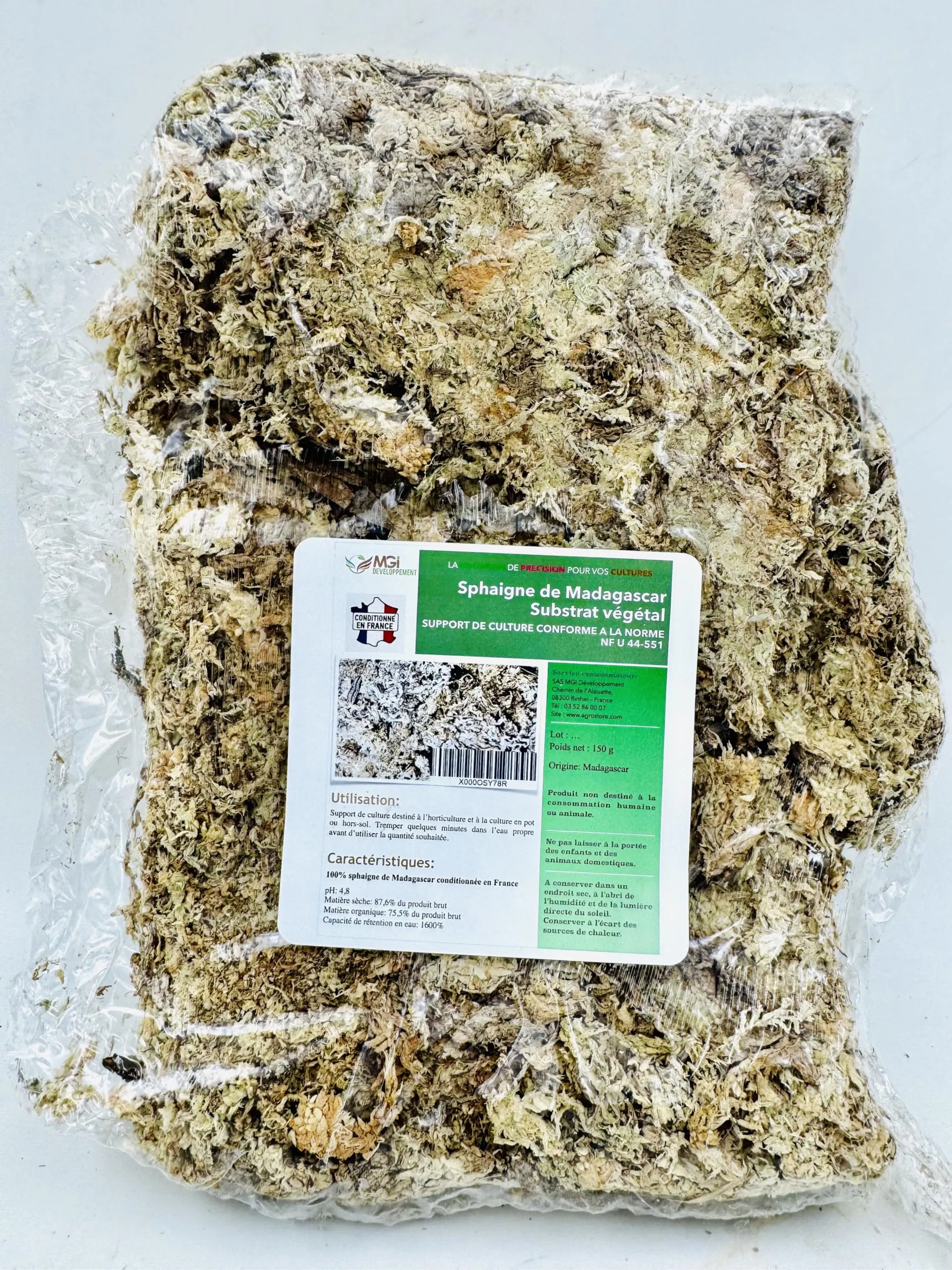 Sfagno del Madagascar, substrato vegetale per idrocolture, 5 litri