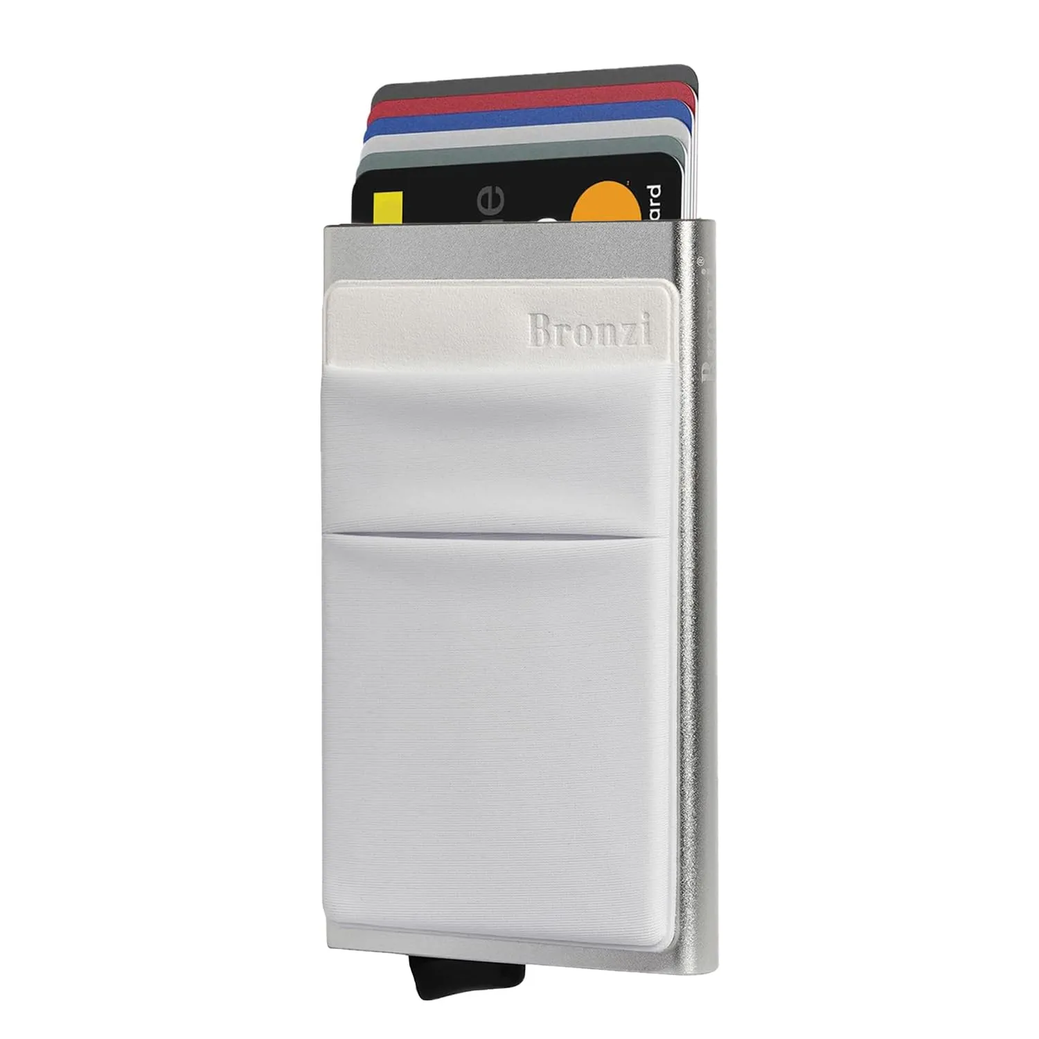 Bronzi Portafoglio Porta badge Uomo Slim - Protezione RFID Porta Carte Credito - Portacarte Mini Portatessere tascabile smart schermato