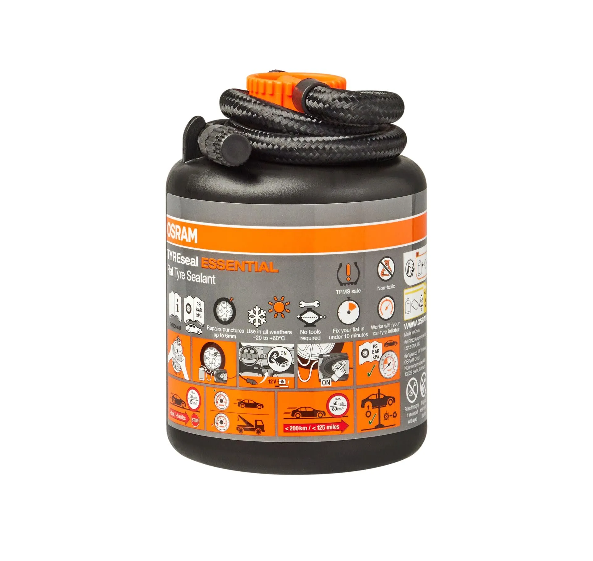 OSRAM TYREseal Essential flacone sostitutivo per Il sigillante per Pneumatici Originale, Realizzato Secondo Le specifiche OE, ripara forature Fino a 6 mm