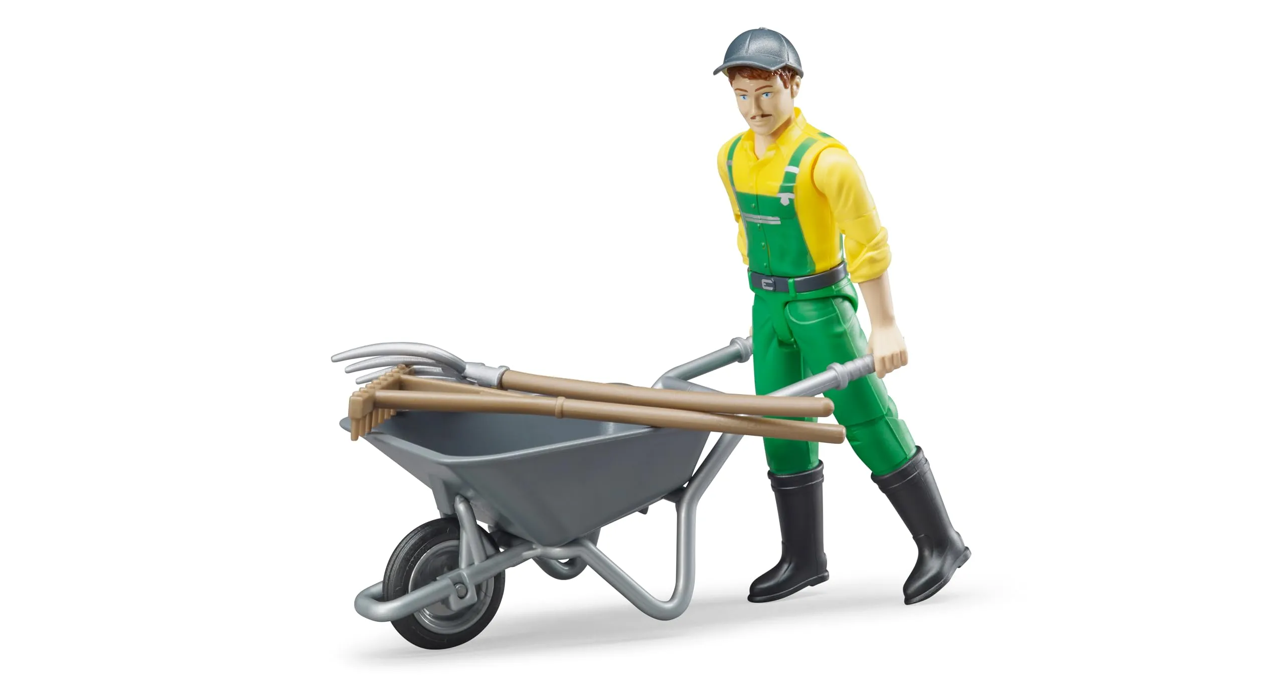 bruder 62610 - Set di figure agricoltore con accessori, agricoltore, figura giocattolo, uomo, uomo, fattoria, fattoria cavallo