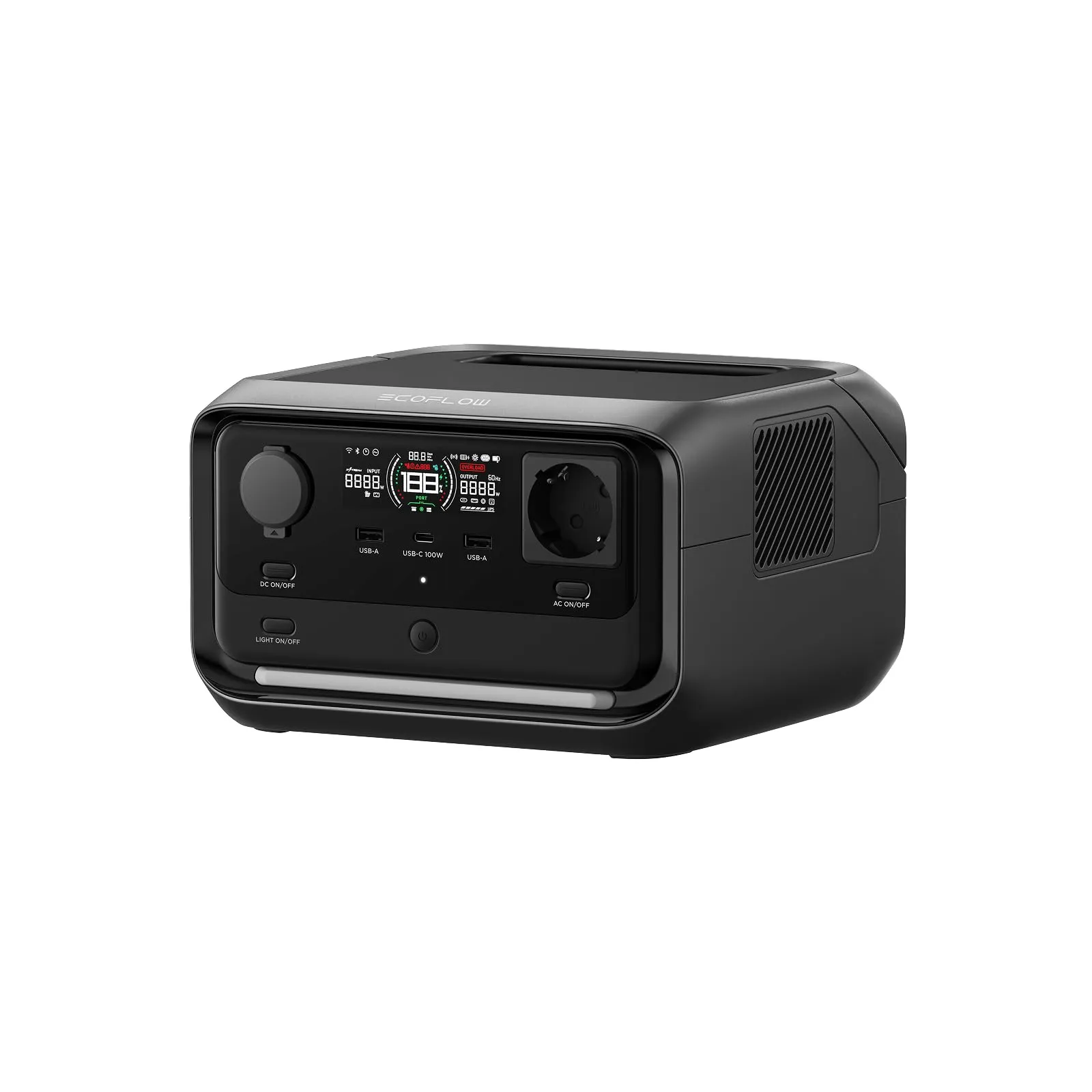 EcoFlow Centrale elettrica portatile RIVER 3 Plus, batteria LFP 286Wh-858 Wh, uscita 1200W, UPS <10 ms, il prodotto è inutilizzato, solo una parte dell'imballaggio è difettosa-Ricondizionato