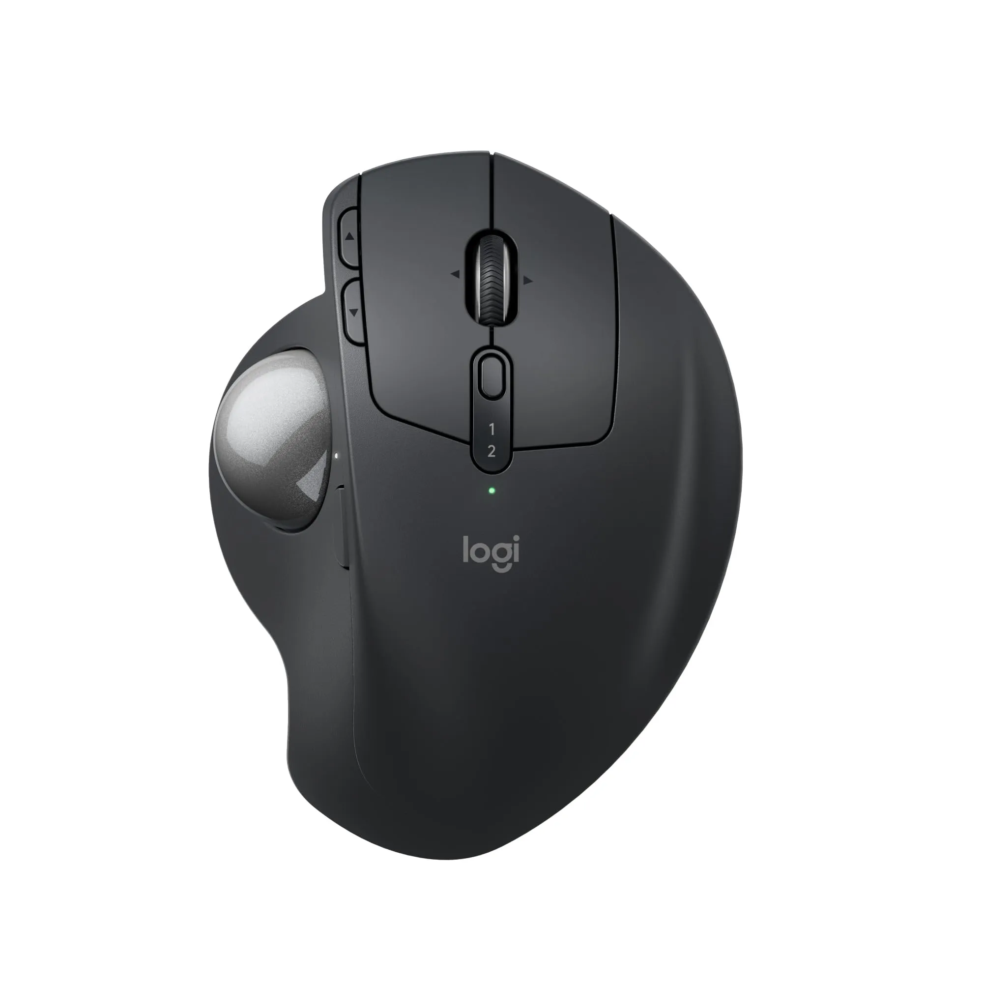 Logitech MX Ergo S mouse trackball wireless avanzato, mouse ergonomico wireless ricaricabile USB-C con Bluetooth e dongle crittografato, 6 pulsanti programmabili, per PC/Mac - Grafite