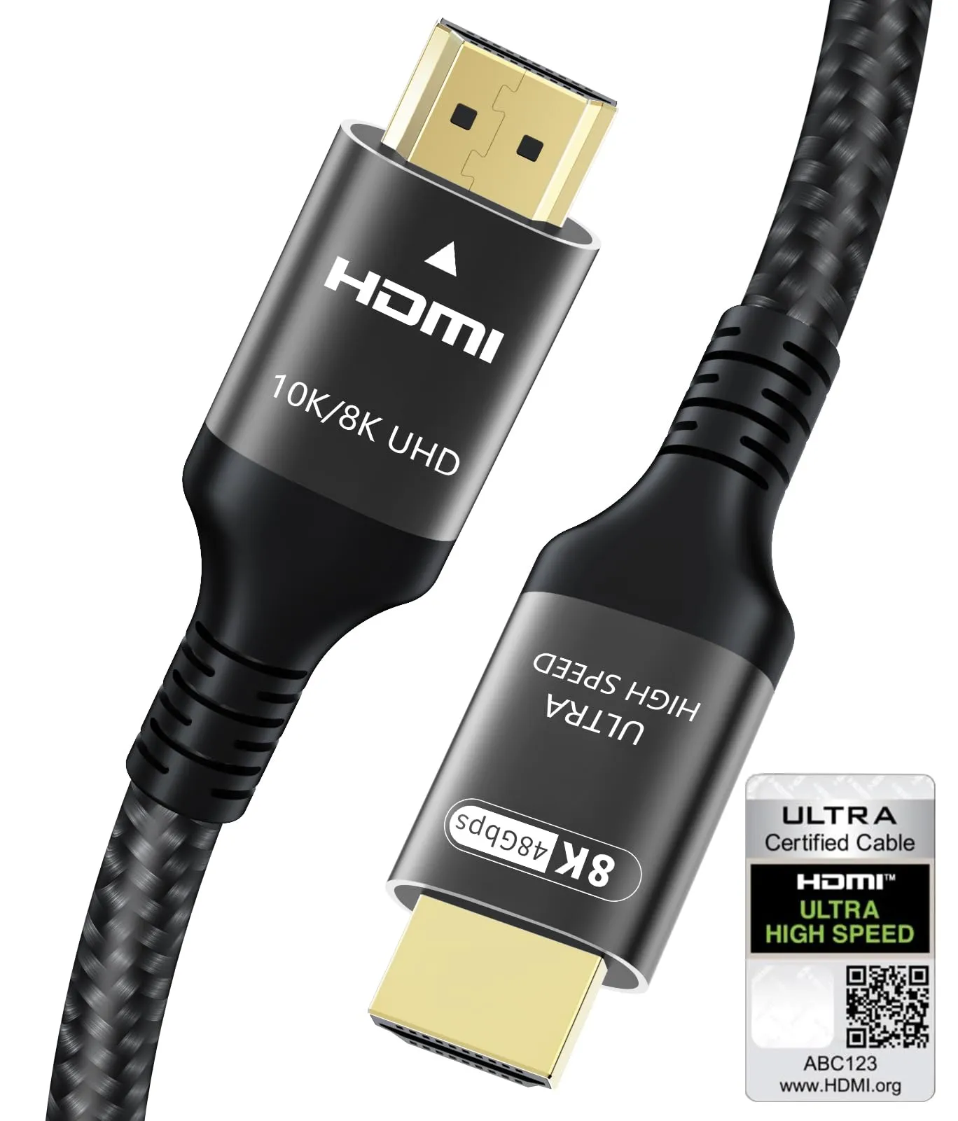 Certificato 10K 8K Cavo HDMI 2.1 3M, 48Gbps Ultra Elevata Velocità HDMI® Cavi Ethernet CEC 4K 240Hz 200Hz 165Hz 144Hz 120Hz 8K 60Hz ARC eARC HDCP2.3 HDR10+ PC Laptop TV Monitor Proiettore PS5 X-box