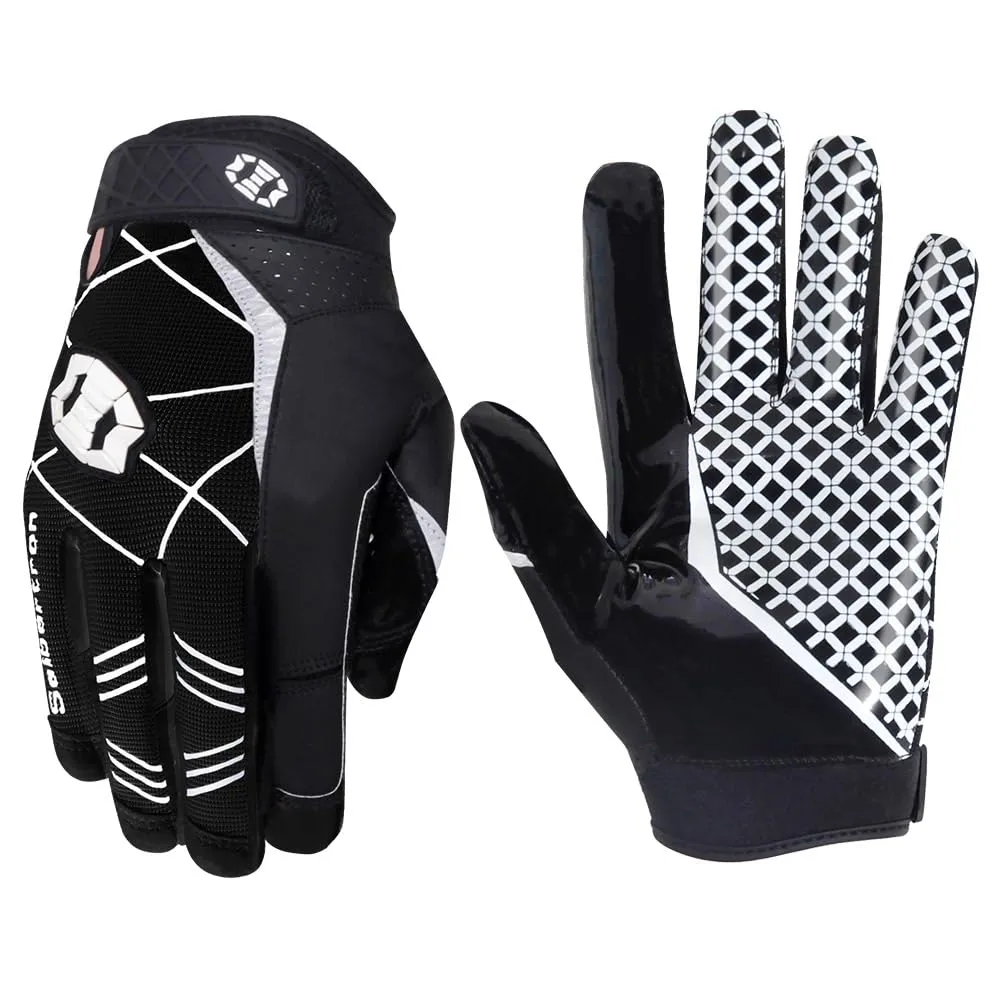 Seibertron PRO 3.0 Elite Ultra-Stick Sports Receiver Gloves/Guanti da Football Americano PRO Ricevitore Gioventù e Adulti Nero M