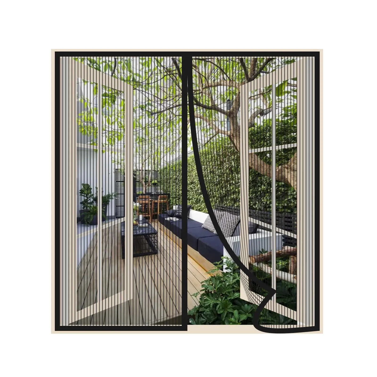 Risareyi Zanzariera Magnetica Finestra 120x140cm, Nero - Zanzariere Magnetiche per Porte Finestre Scorrevole con Calamita Anti Zanzare Insetti, Chiusura Automatica, con Nastro Adesivo