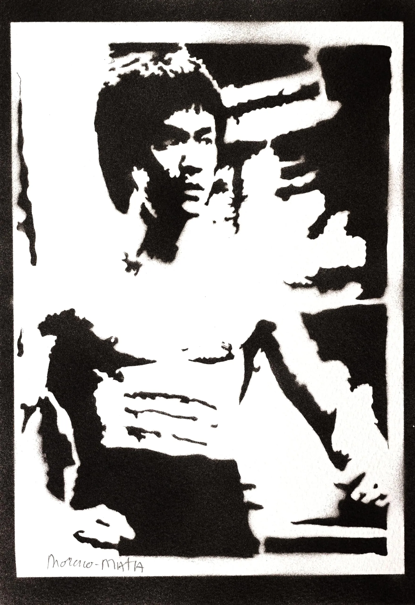 moreno-mata Autentici Graffiti Fatti a Mano Br... Lee Handmade Poster Film Quadri Moderni Soggiorno Decorazione Parete Regalo Uomo e Donna