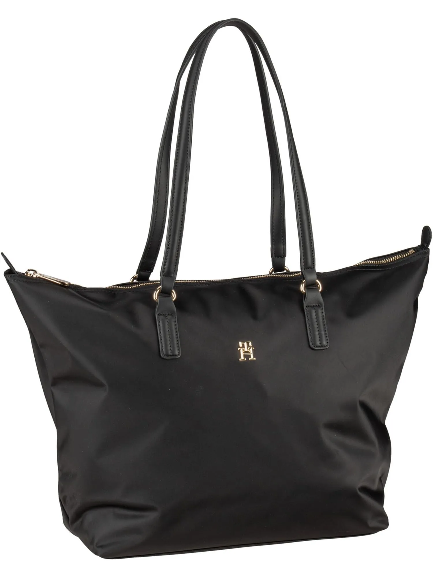 Tommy Hilfiger Borsa Tote Bag Donna Poppy con Zip, Nero (Black), Taglia Unica