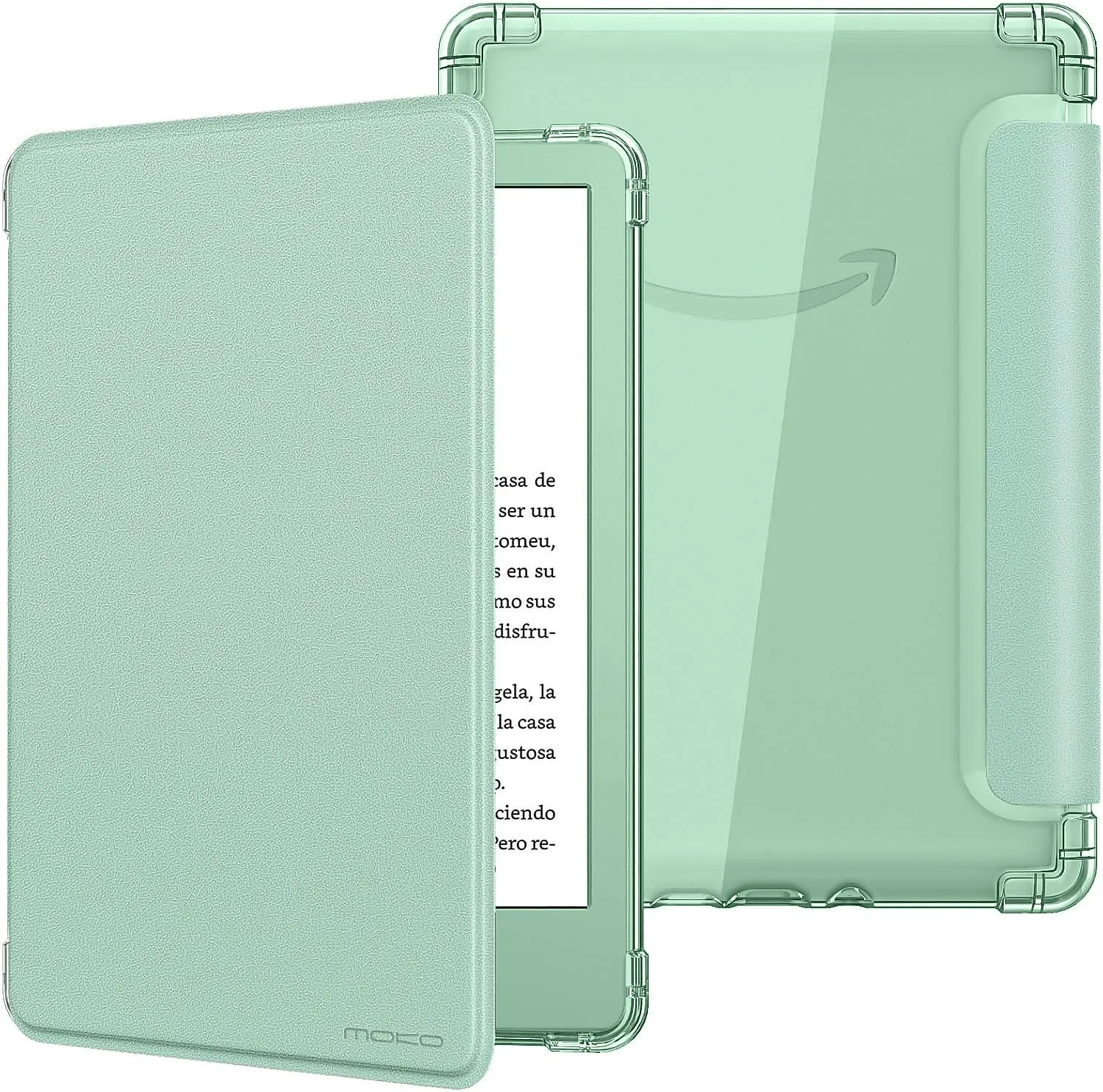 MoKo Custodia Compatibile con 6 Pollici Nuovo Kindle 11a Gen 2024/2022 & Versione Internazionale, Cover Leggera con per eBook Reader in TPU Morbido Auto Sveglia/Sonno per Kindle 2024, Verde Agave