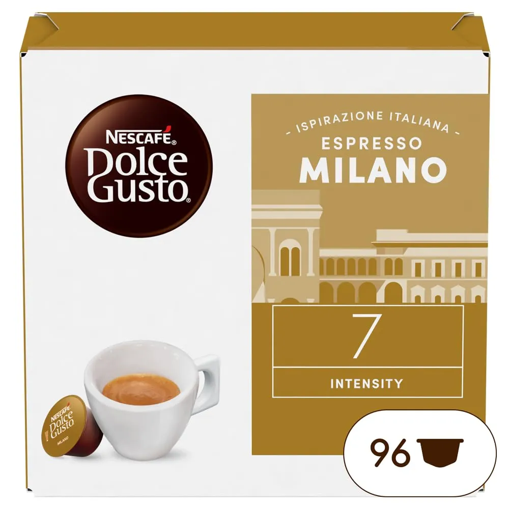 NESCAFÉ DOLCE GUSTO Espresso Milano Caffè, 6 Confezioni da 16 Capsule (96 Capsule Compatibili Nescafé Dolce Gusto)