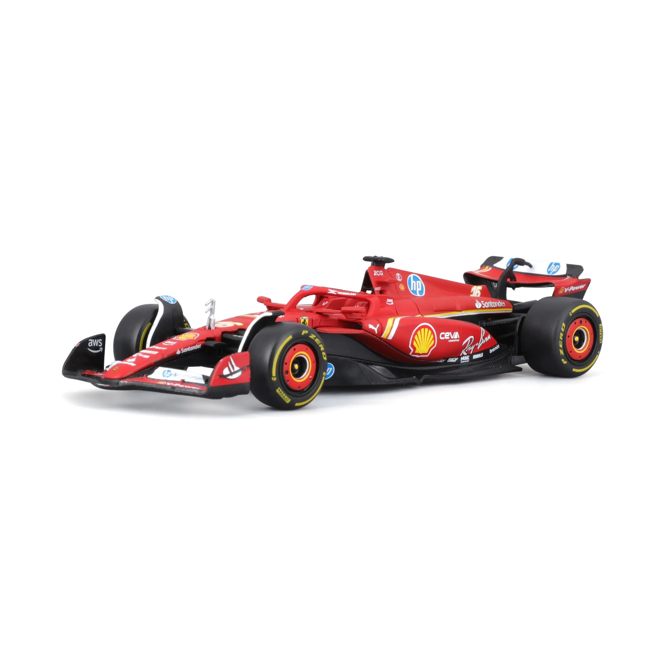 BBURAGO- Ferrari SF-24 Charles Leclerc #16 2024 in Scala 1:43, Colore Rosso, 4893993368440