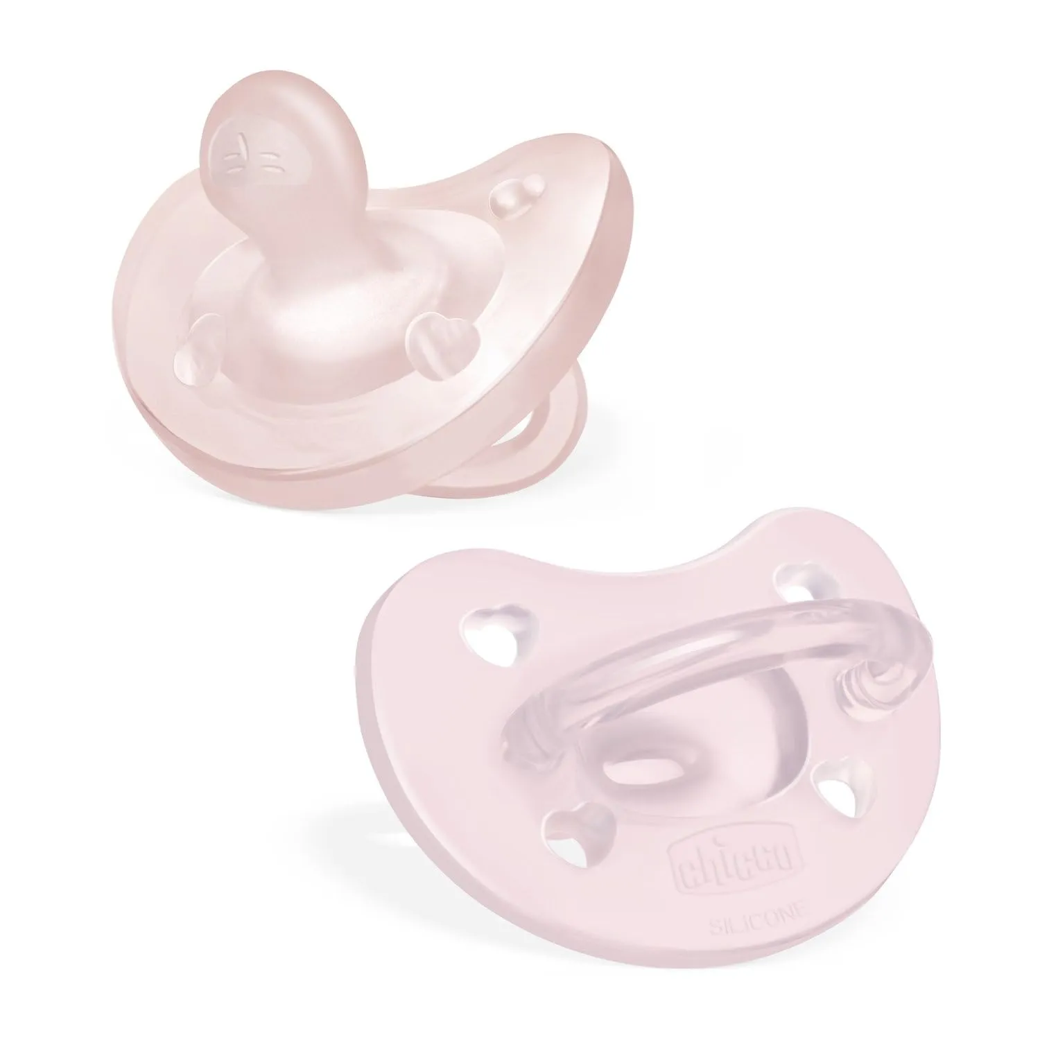 Chicco PhysioForma Ciuccio in Silicone 2-6 Mesi, 2 Pezzi, Set Gommottini 2-6 Mesi, Supportano la Respirazione Fisiologica e Favoriscono il Corretto Sviluppo della Bocca, Rosa