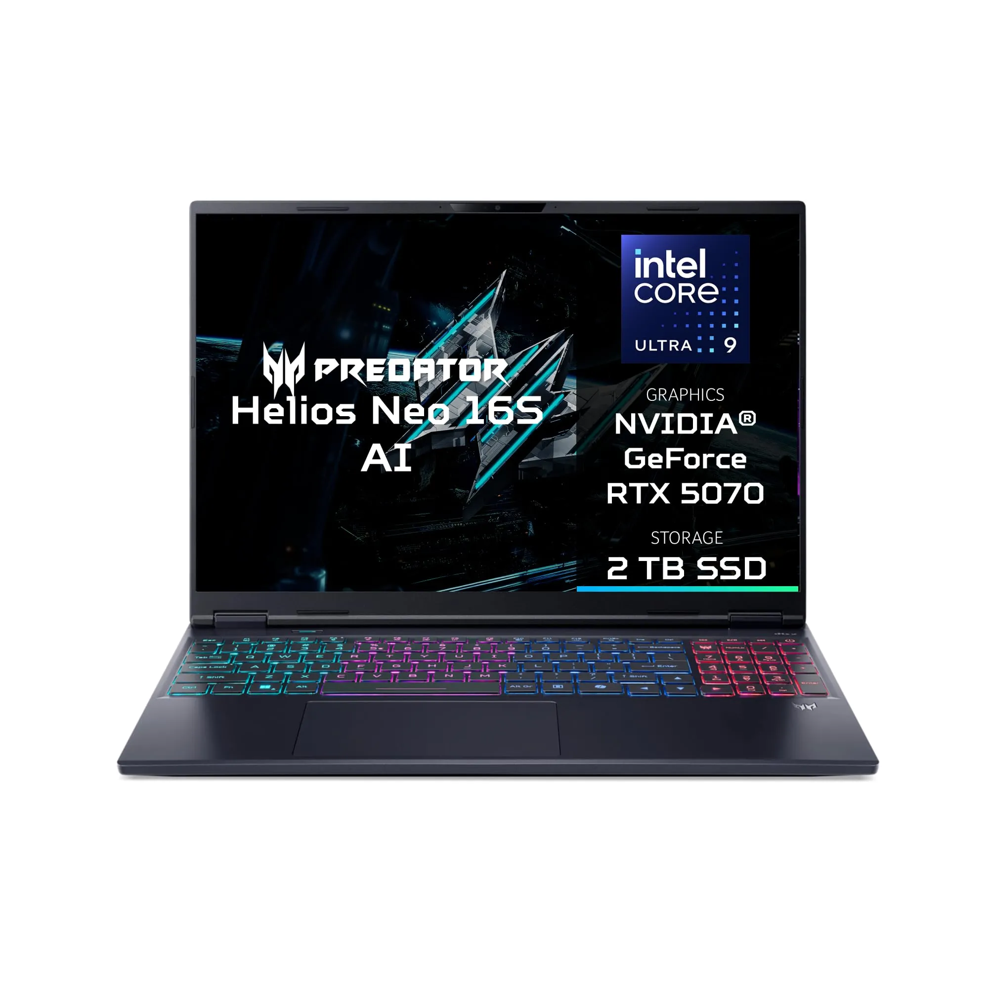 acer Predator Helios Neo 16S AI PHN16S-71-976U Notebook Gaming, NVIDIA GeForce RTX 5070 8 GB GDDR7, Intel Core Ultra 9 275HX, RAM 32 GB DDR5, 2 TB SSD, Display 16" OLED 240 Hz DDS, Windows 11 Home